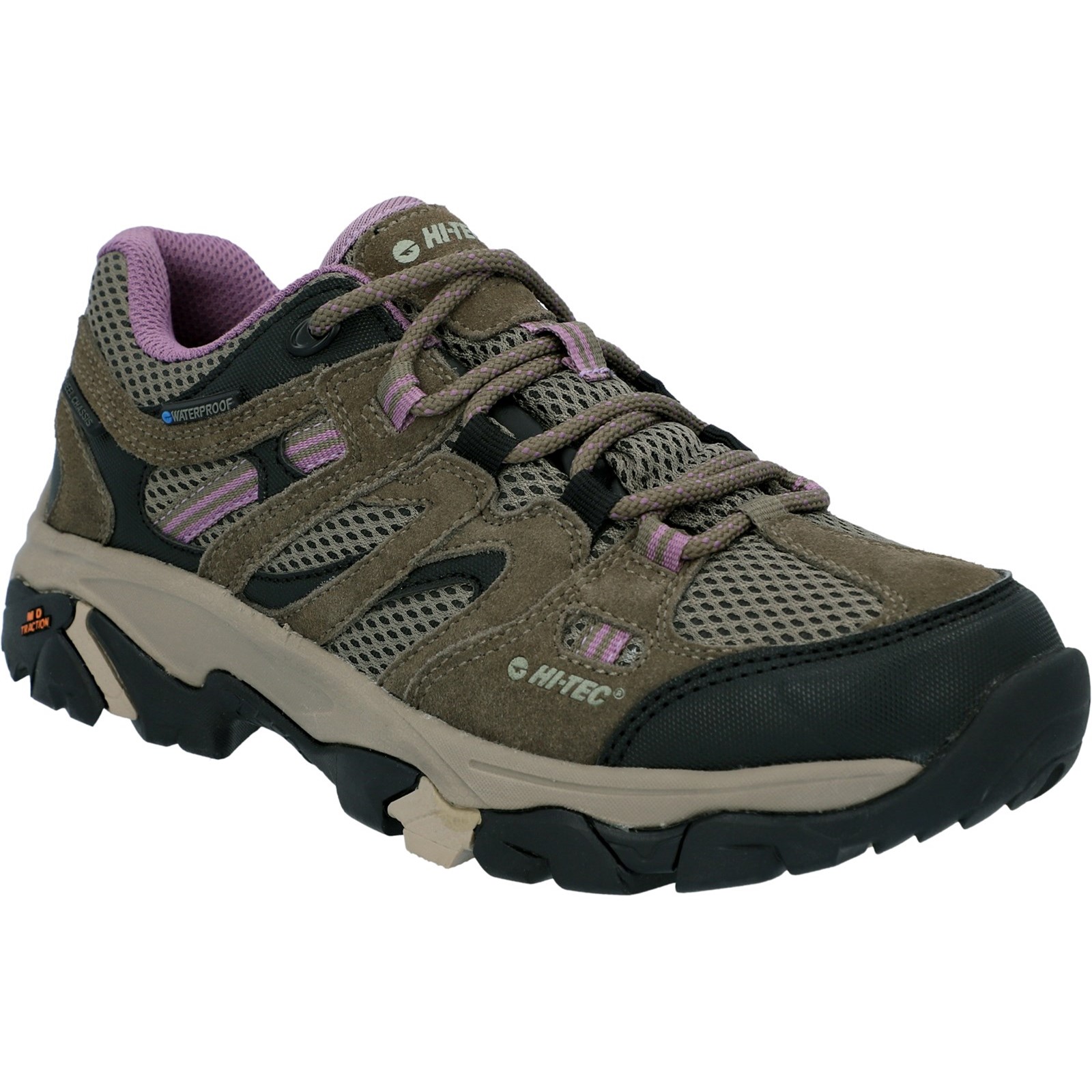 Hi-Tec Apex Lite Low Polyester Dames Taupe Wandelschoenen