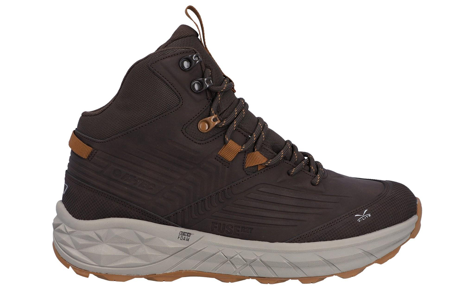 Hi-Tec Fuse Trek Mid Heren Wandelschoenen Van Polyester In Chocoladebruin/Timber Wolf