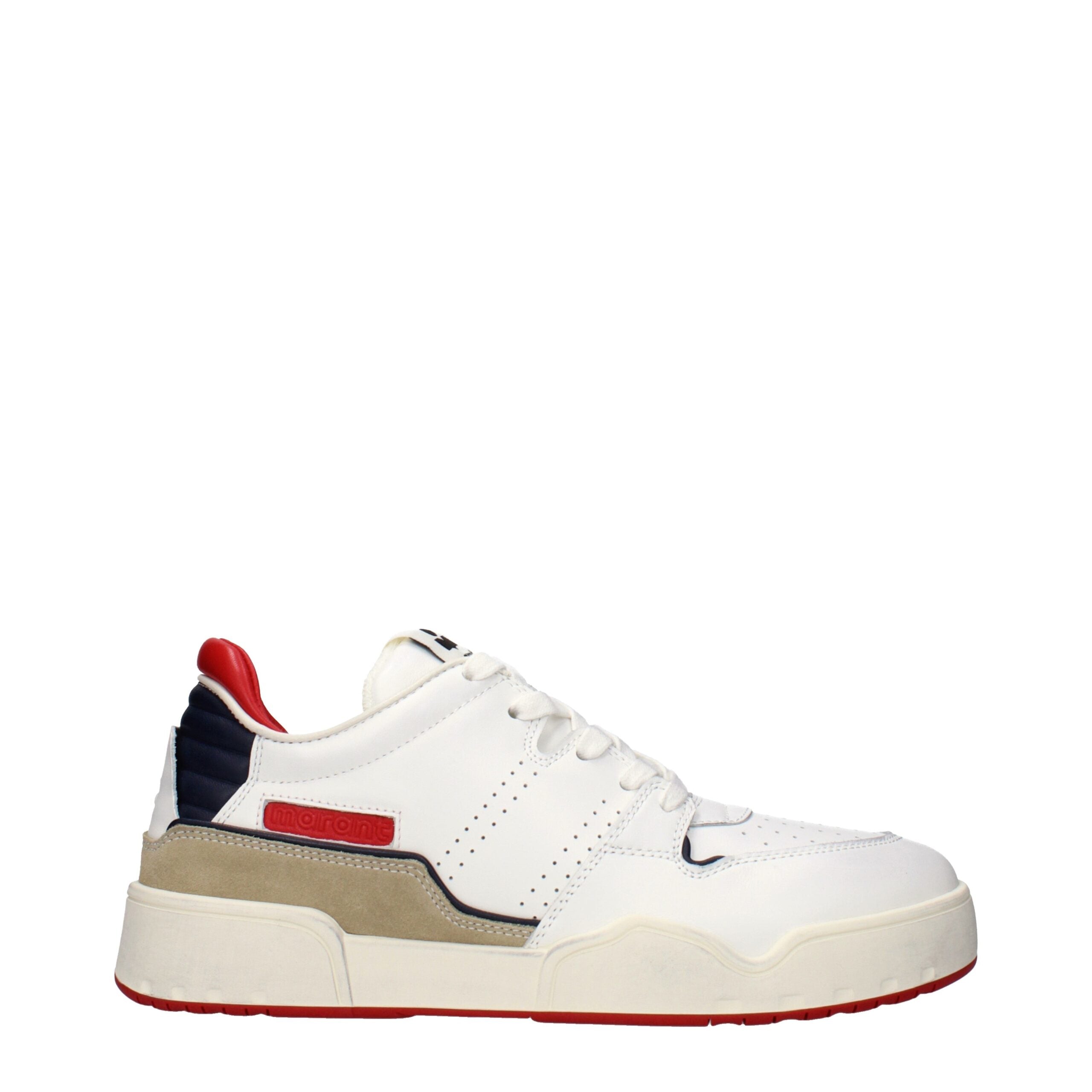 Isabel Marant Witte Leren Lage Sneakers