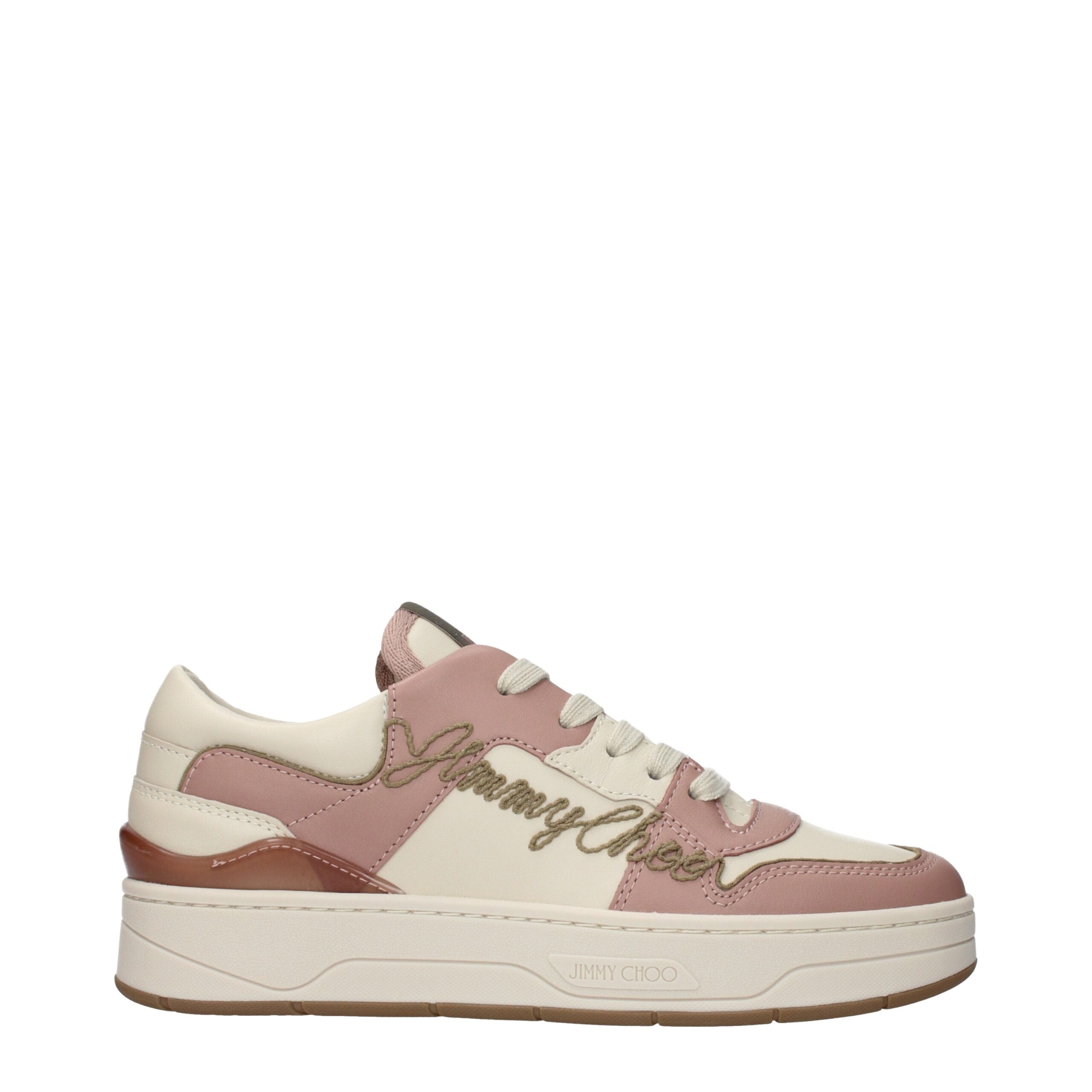 Jimmy Choo Roze Leren Lage Sneakers