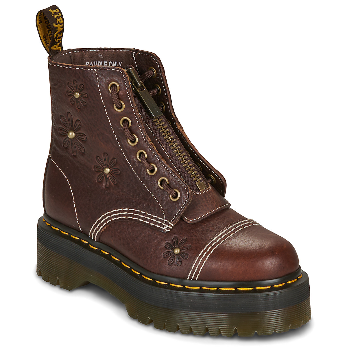 Laarzen Dr. Martens Sinclair Flower Dark Brown Grizzly