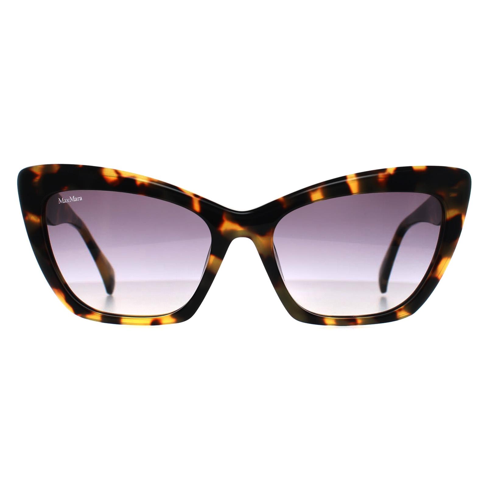 Max Mara Cat Eye Womens Gekleurd Havana Rook Grijs Gradiënt MM0063 Logo14