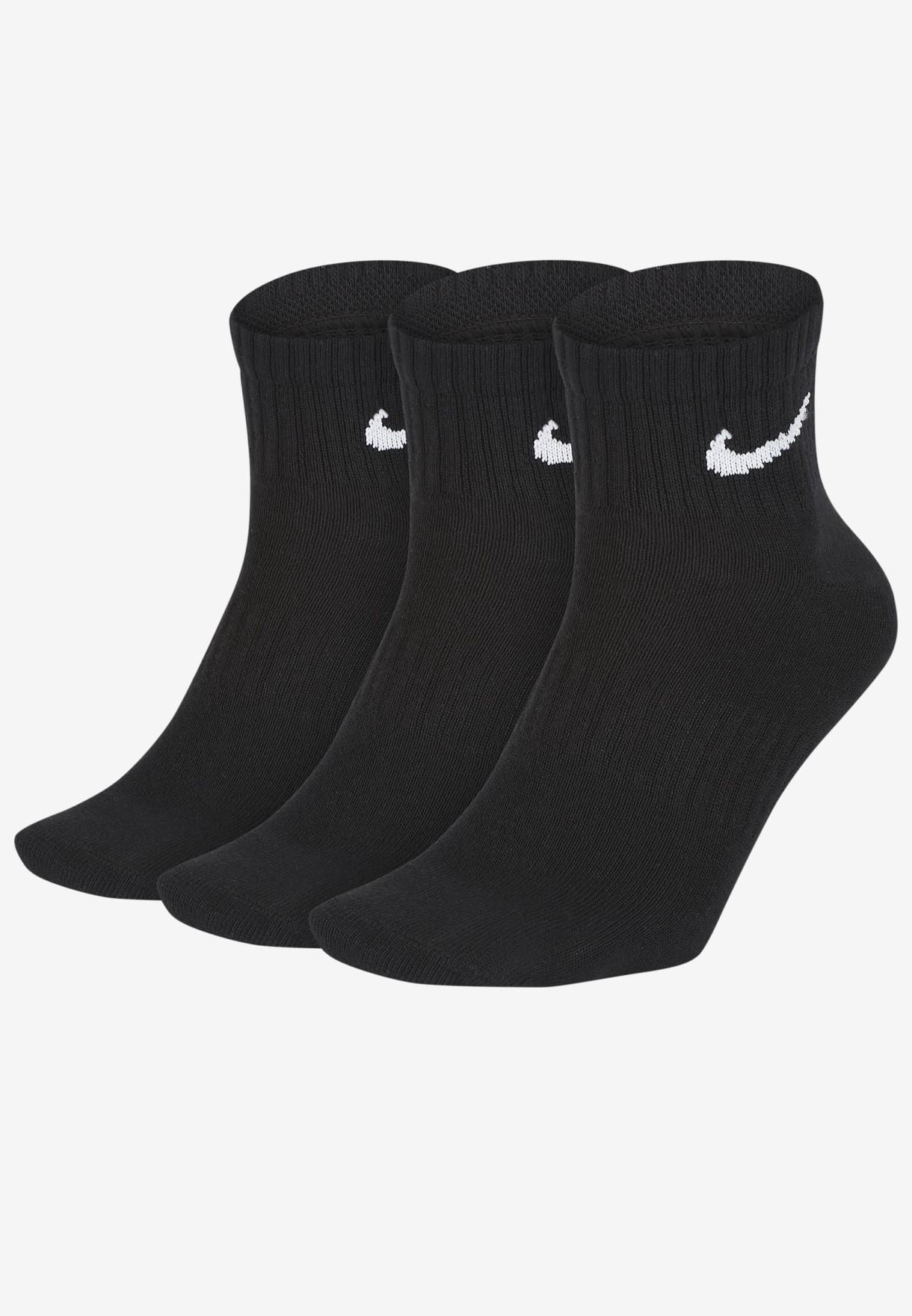 Nike Dry Cushion Everyday 3 paar enkelsokken in zwart