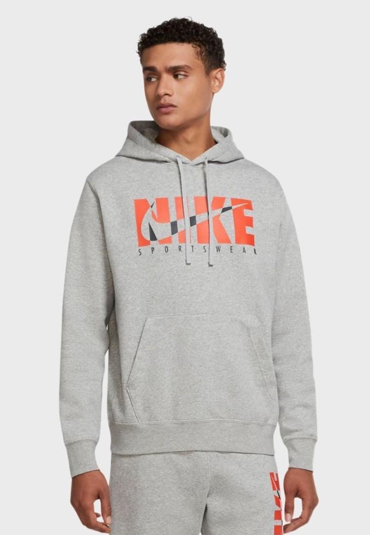 Nike Heren Sportswear Fleece Hoodie in Grijs