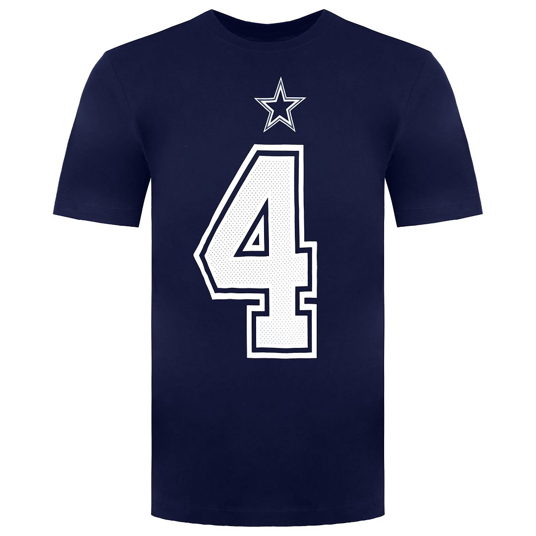 Nike NFL Dallas Cowboys 4 Dak Prescott Heren Navy T-Shirt