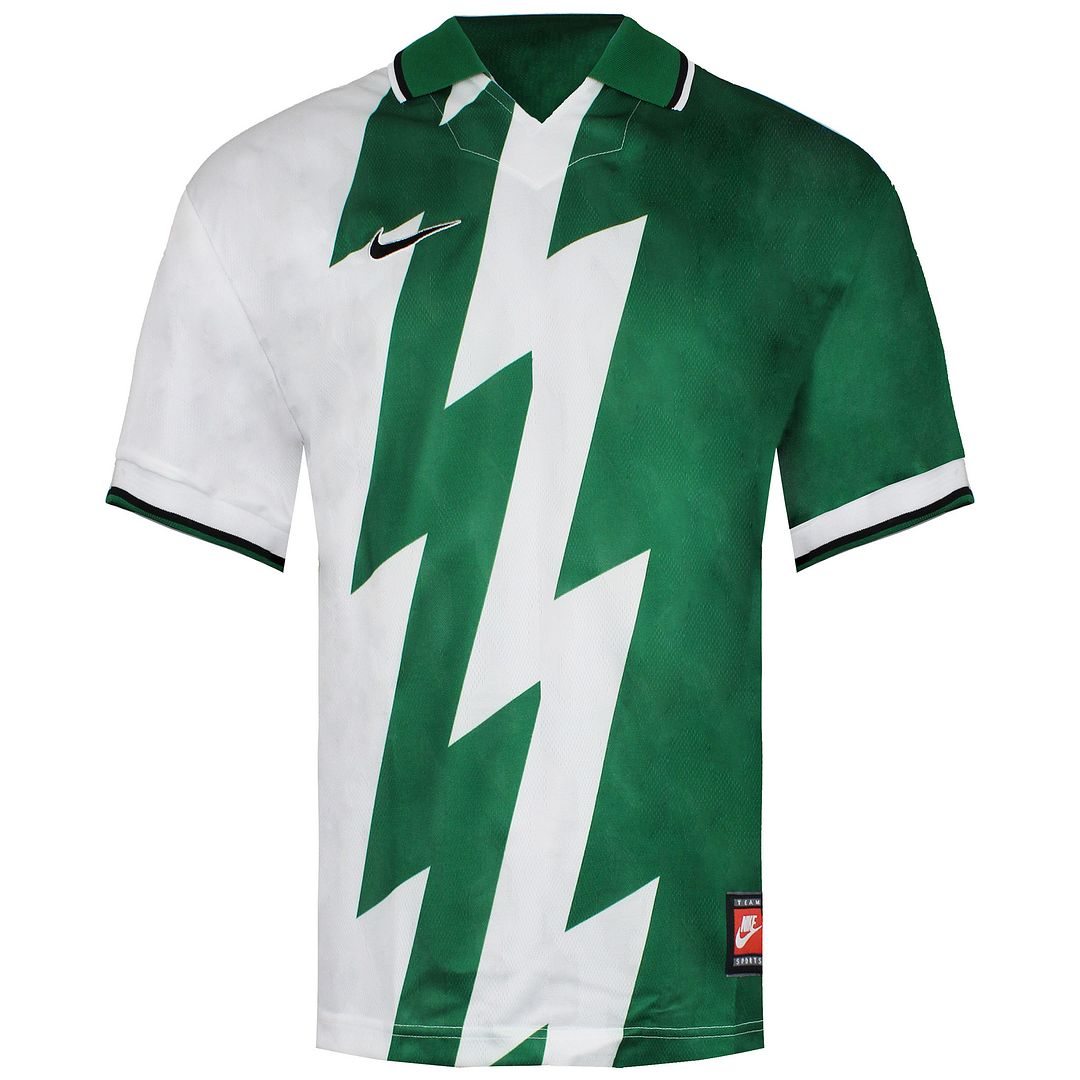 Nike T-shirt met kraag voor heren Wit/Groen