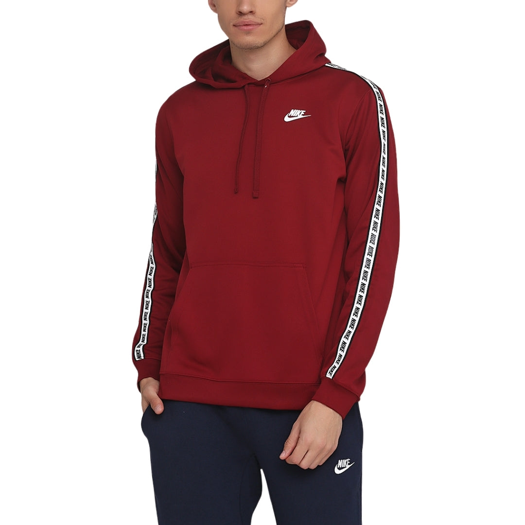 Nike getapete mouwen rode hoodie