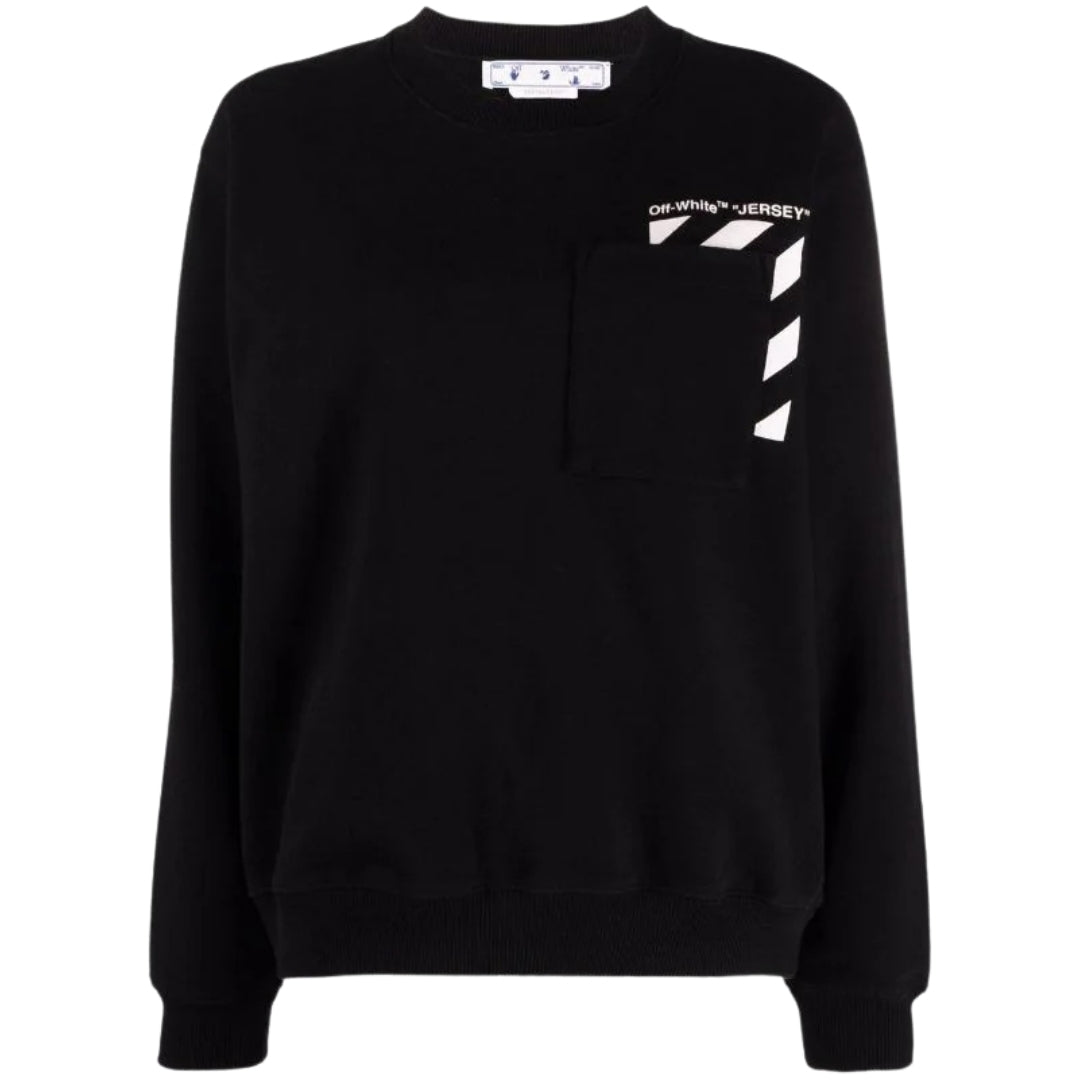 Off-White Diag Regular zwart sweatshirt met ronde hals
