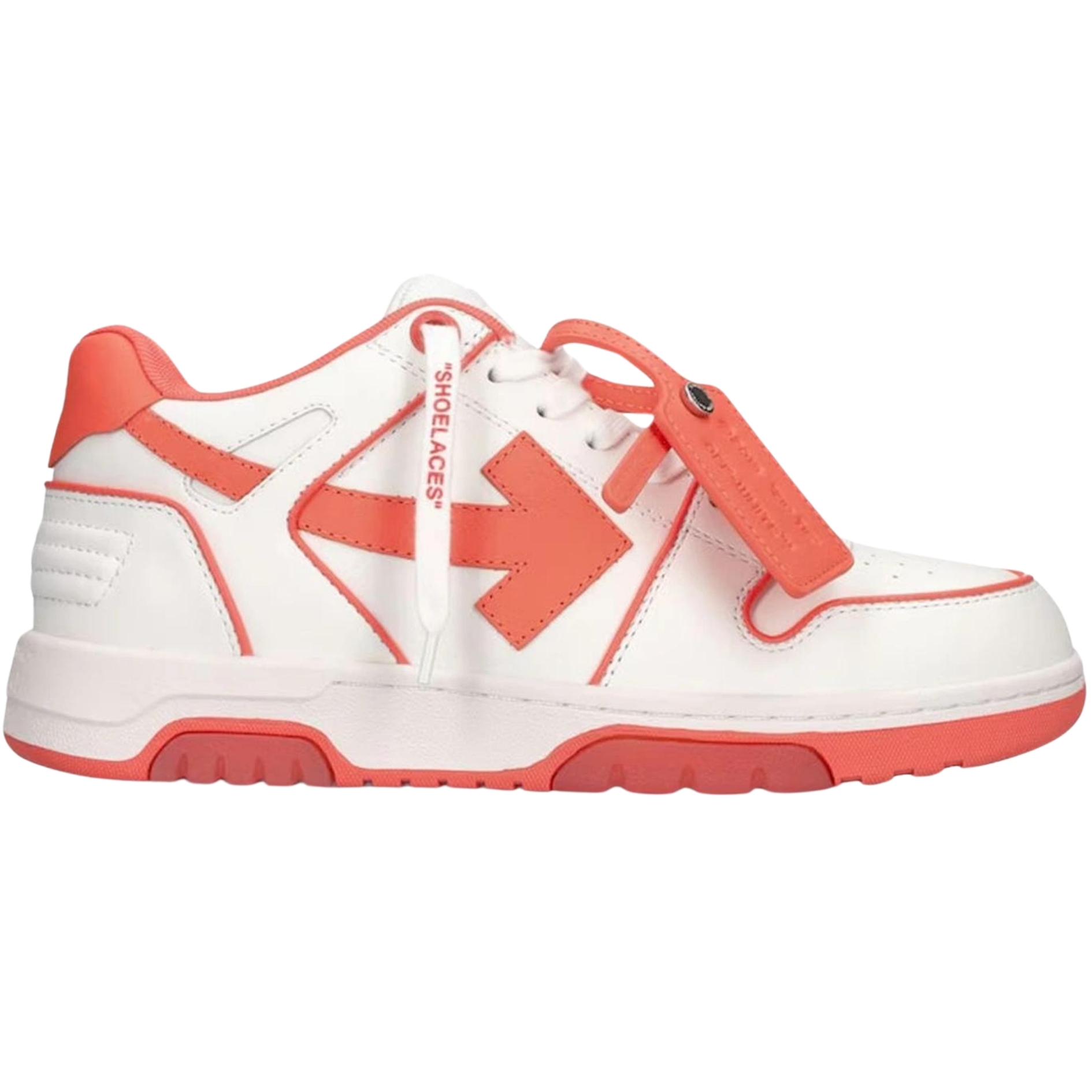 Off-White Out Of Office Coral Red Calf Leather Sneakers
