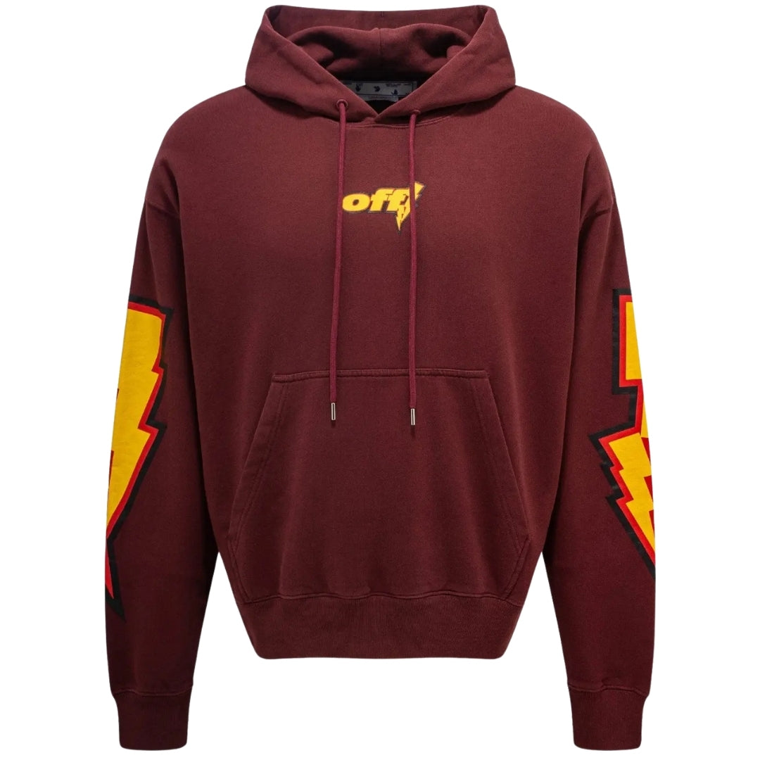 Off-White Thunder Stable Skate Fit Burgunderroter Kapuzenpullover