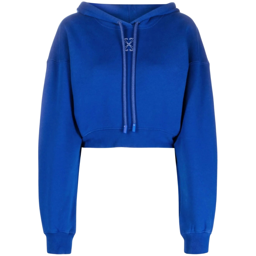Off-white Embr Mini Arrow Crop Hoodie Blauw