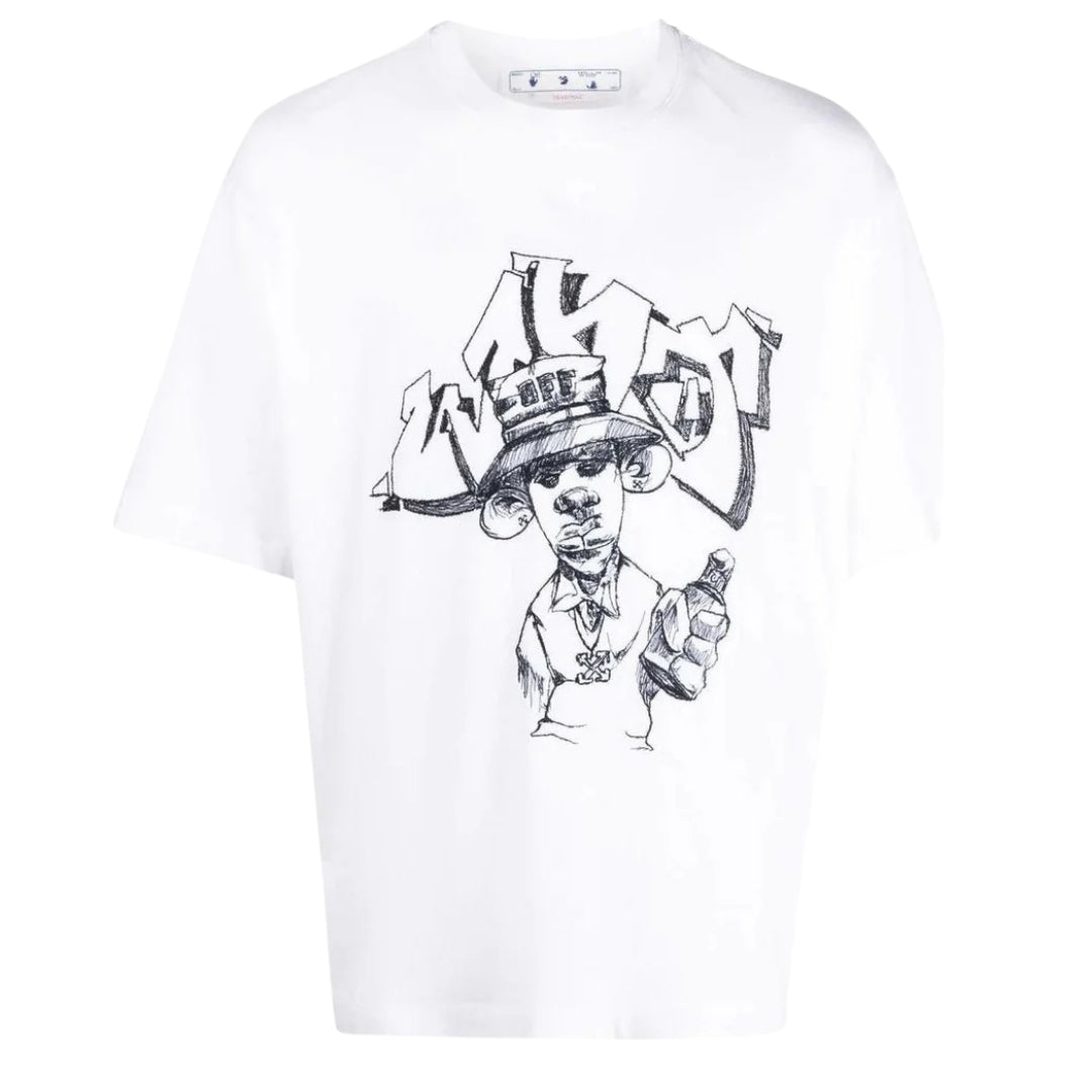 Off-white Graff Freest Over Skate T-shirt Met Korte Mouwen, Wit