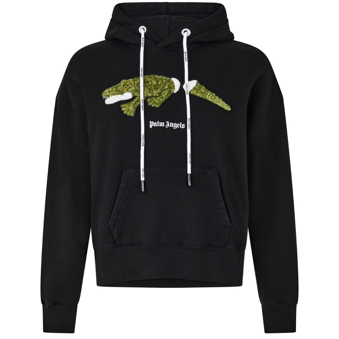 Palm Angels Croc Design zwarte hoodie