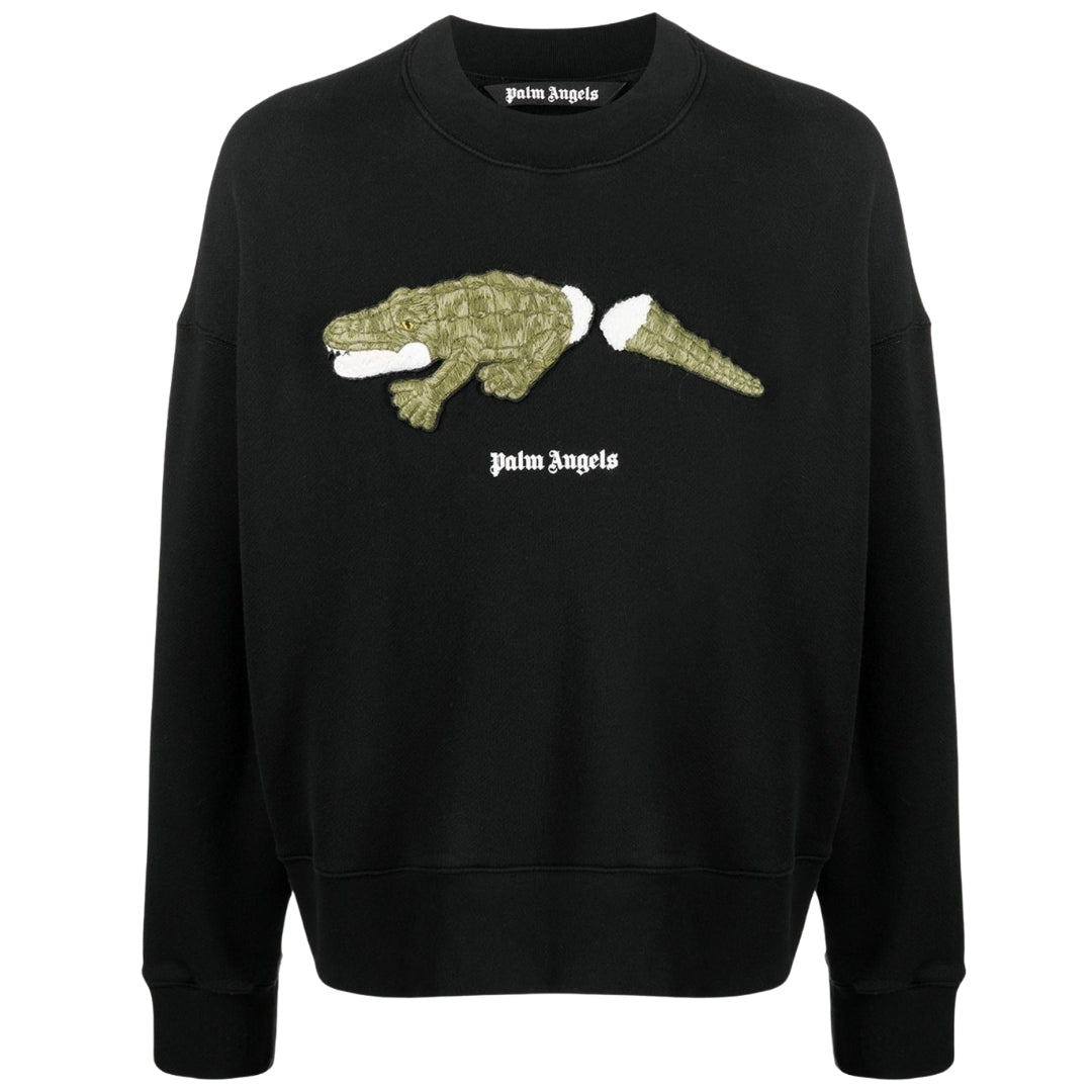 Palm Angels Croco-logo zwarte trui