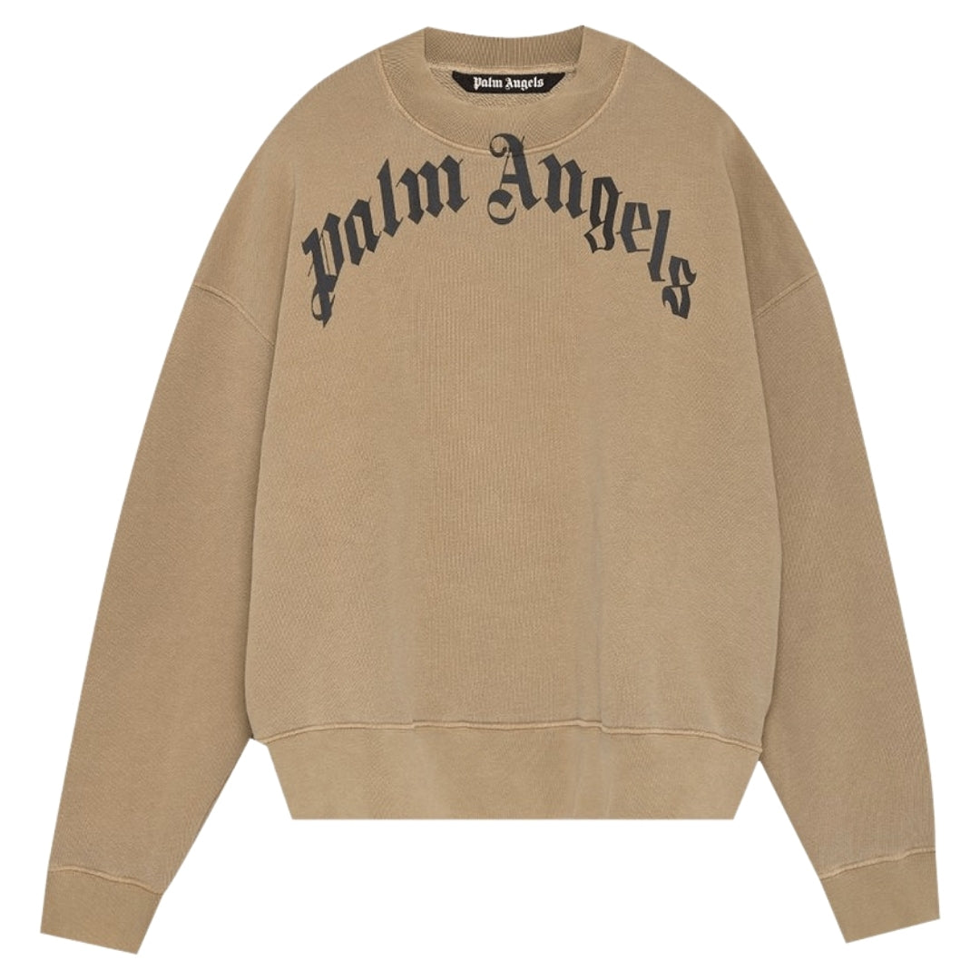 Palm Angels GD gebogen logo beige sweatshirt