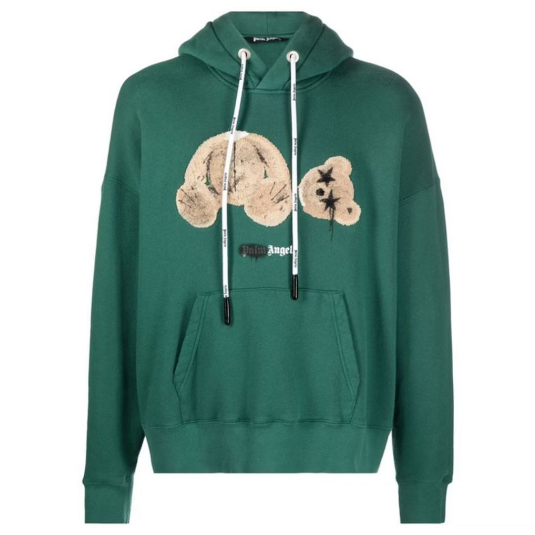 Palm Angels Kill The Bear-logo bosgroene hoodie