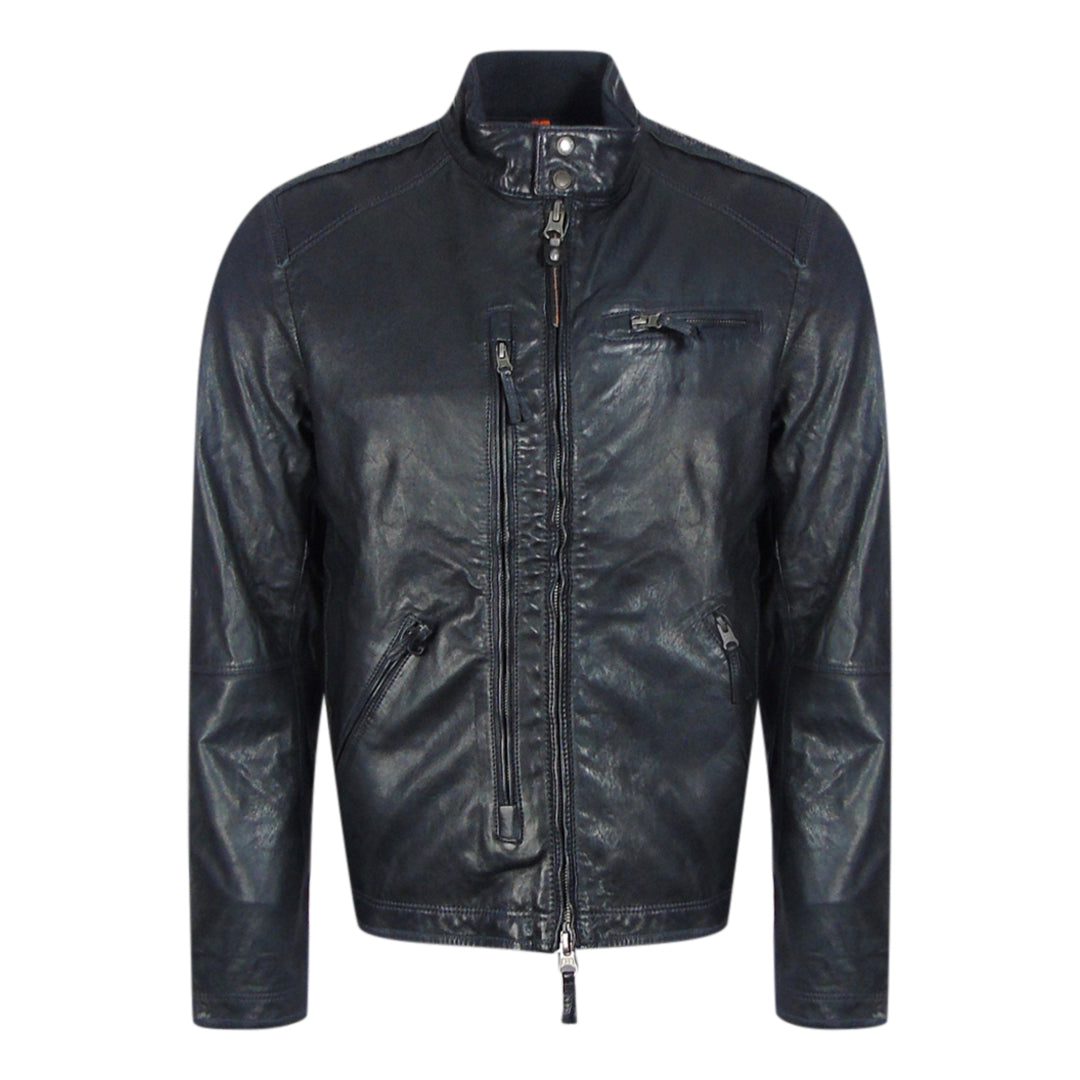 Parajumpers Justin Leather Pencil donkergrijs leren jack