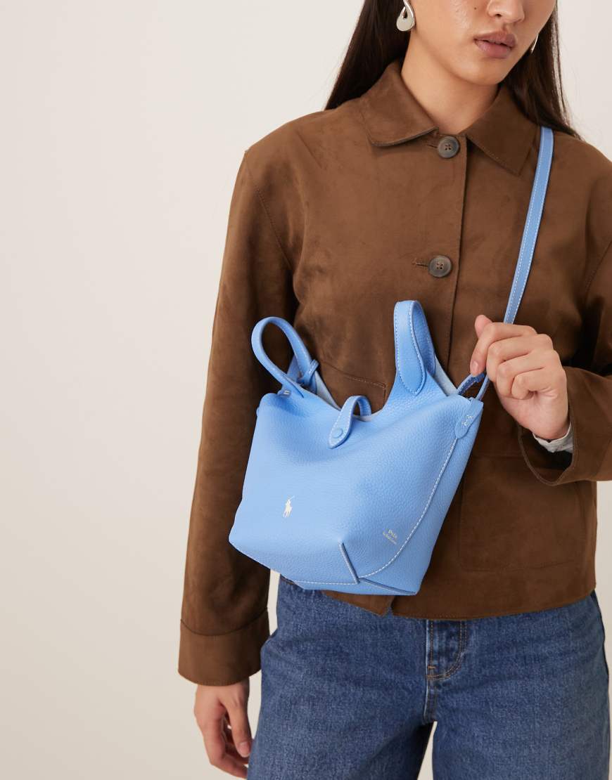 Polo Ralph Lauren - Polo Play - Tasche aus 100% Leder in Babyblau