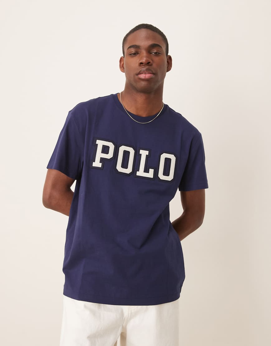 Polo Ralph Lauren - T-Shirt in Marineblau mit klassischem Oversize-Schnitt und Logo-Applikation