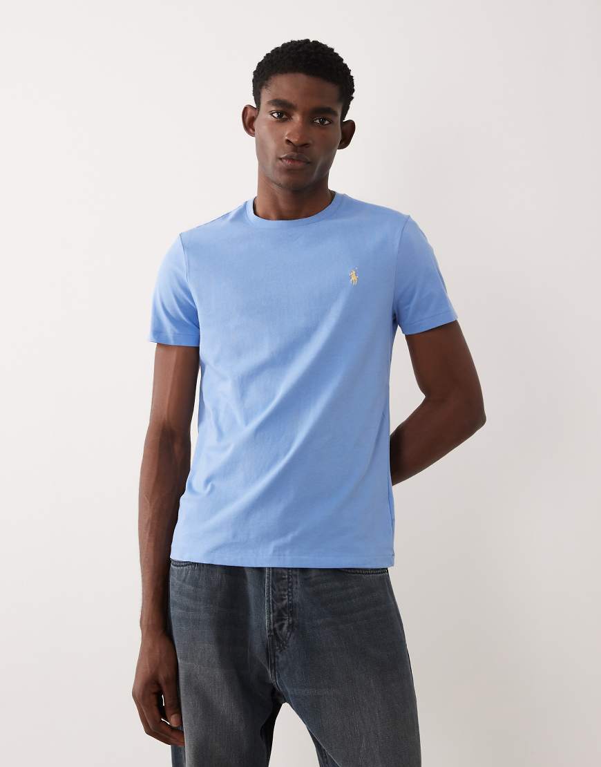 Polo Ralph Lauren - T-Shirt in Mittelblau mit Markenlogo