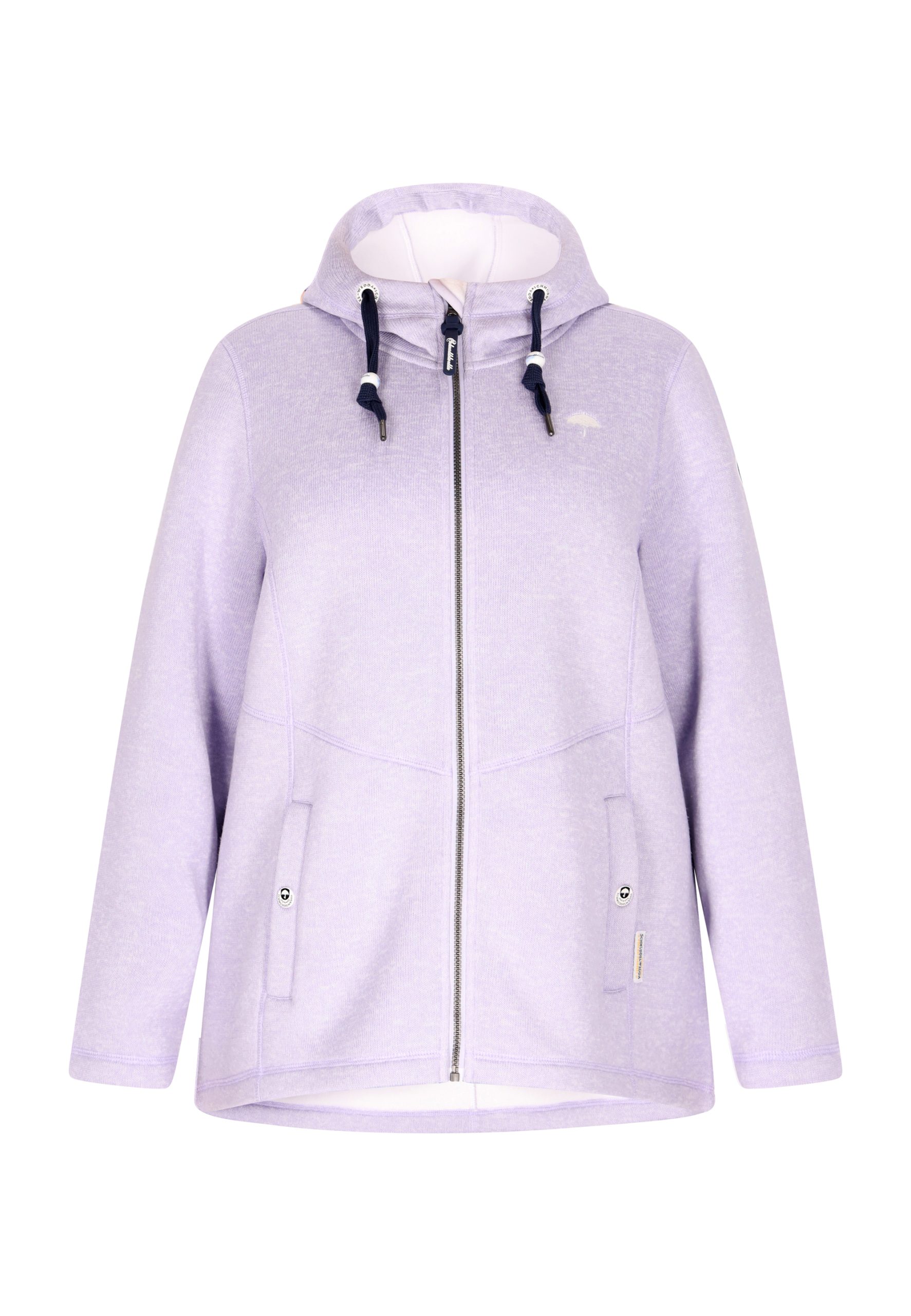 Schmuddelwedda Gebreide fleece jas Dames Grijsviolet gemêleerd
