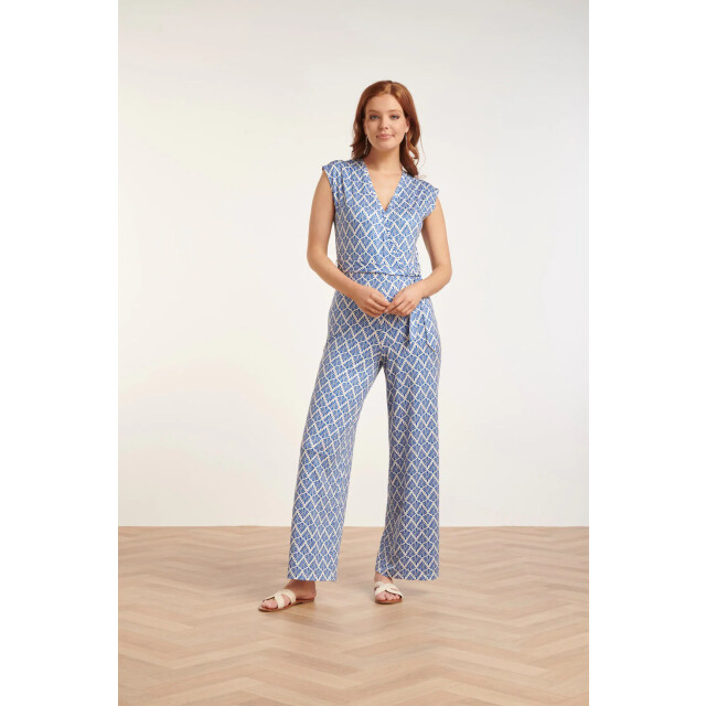 Smashed Lemon 24033 wikkelstijl jumpsuit met ornament print |