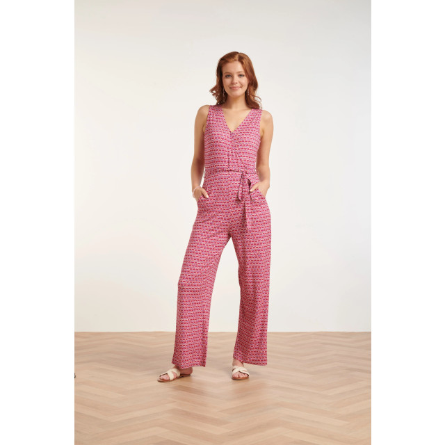Smashed Lemon 24444 retro grafische print jumpsuit wijde pijpen |