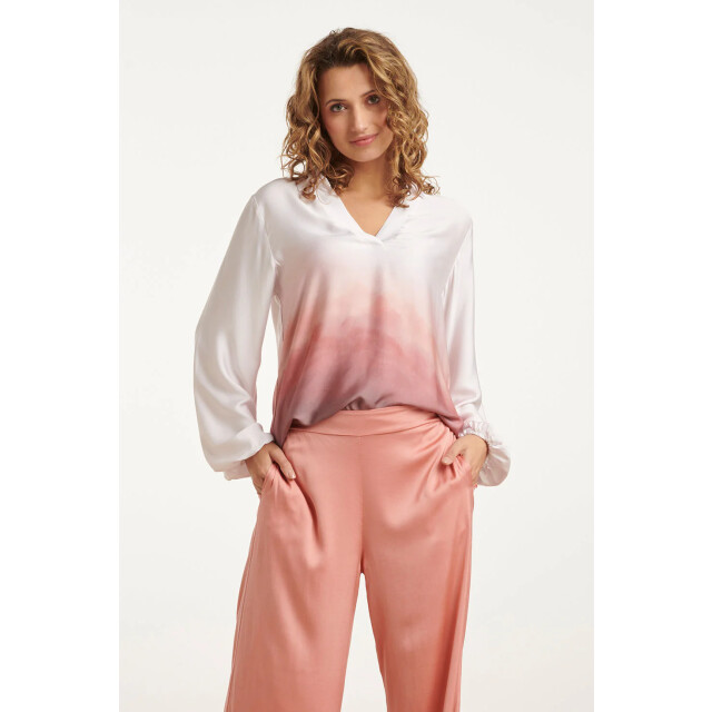 Smashed Lemon 25020 top met kraagvintage mauve ombre print |