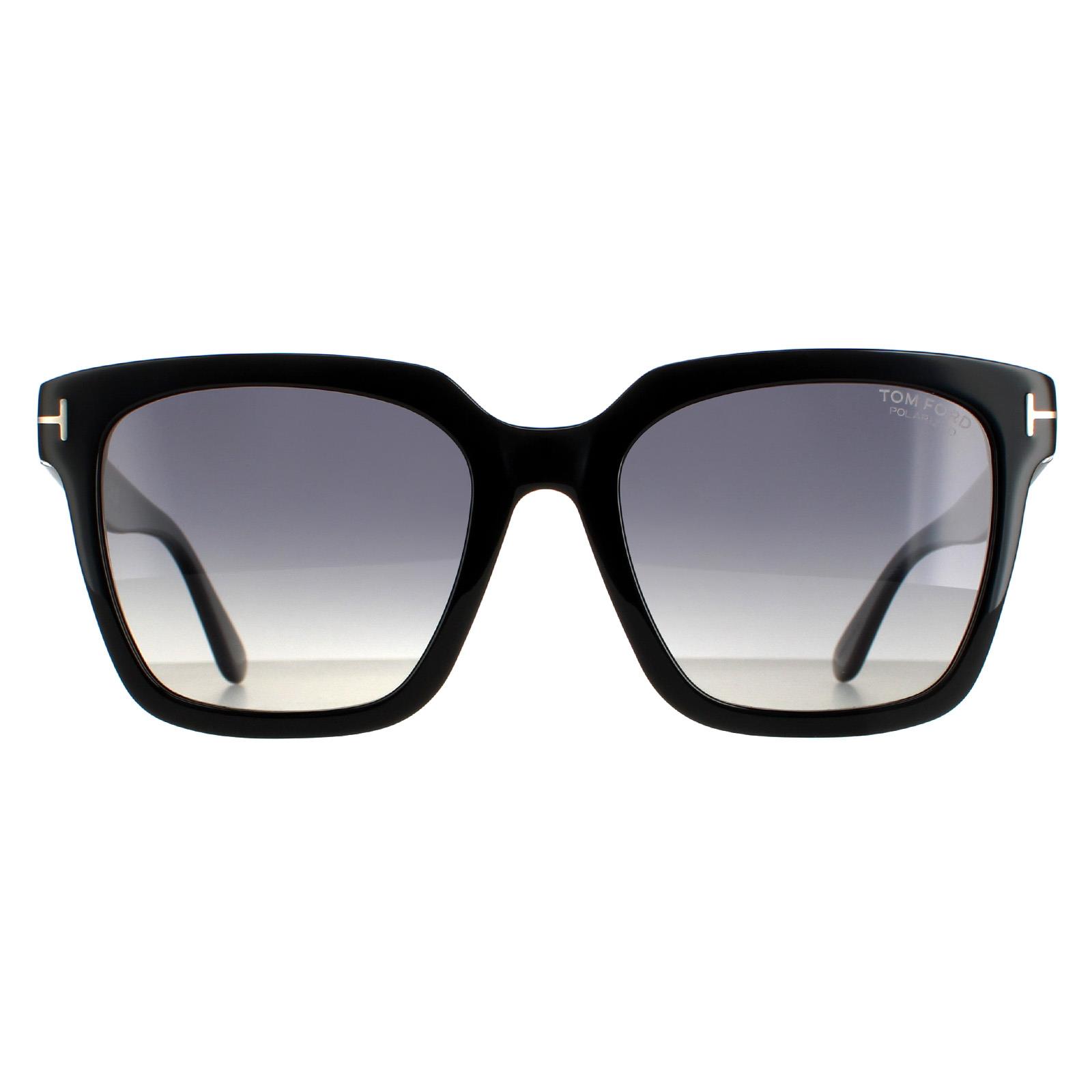 Tom Ford zonnebril Selby FT0952 01D Glansende zwarte rook gepolariseerd