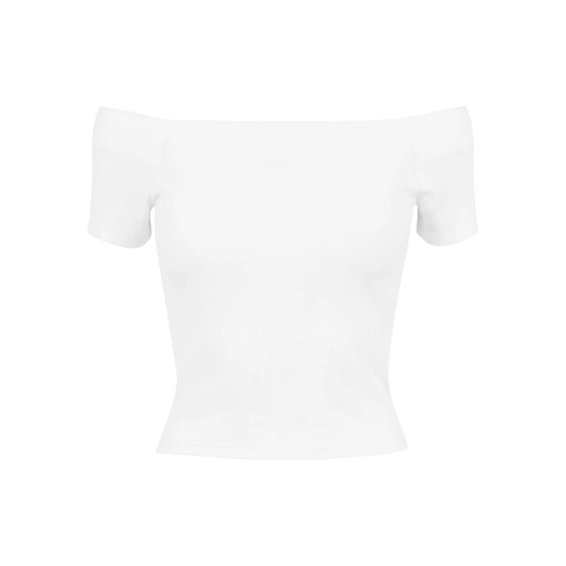 Urban Classics Dames geribd off shoulder t-shirt