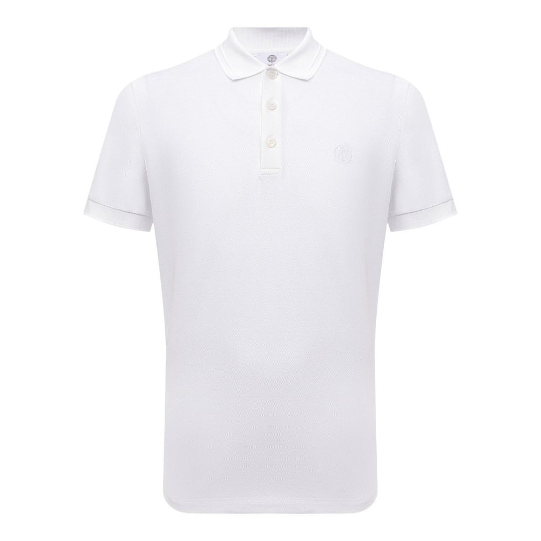 Wit poloshirt met Burberry-monogramborduursel