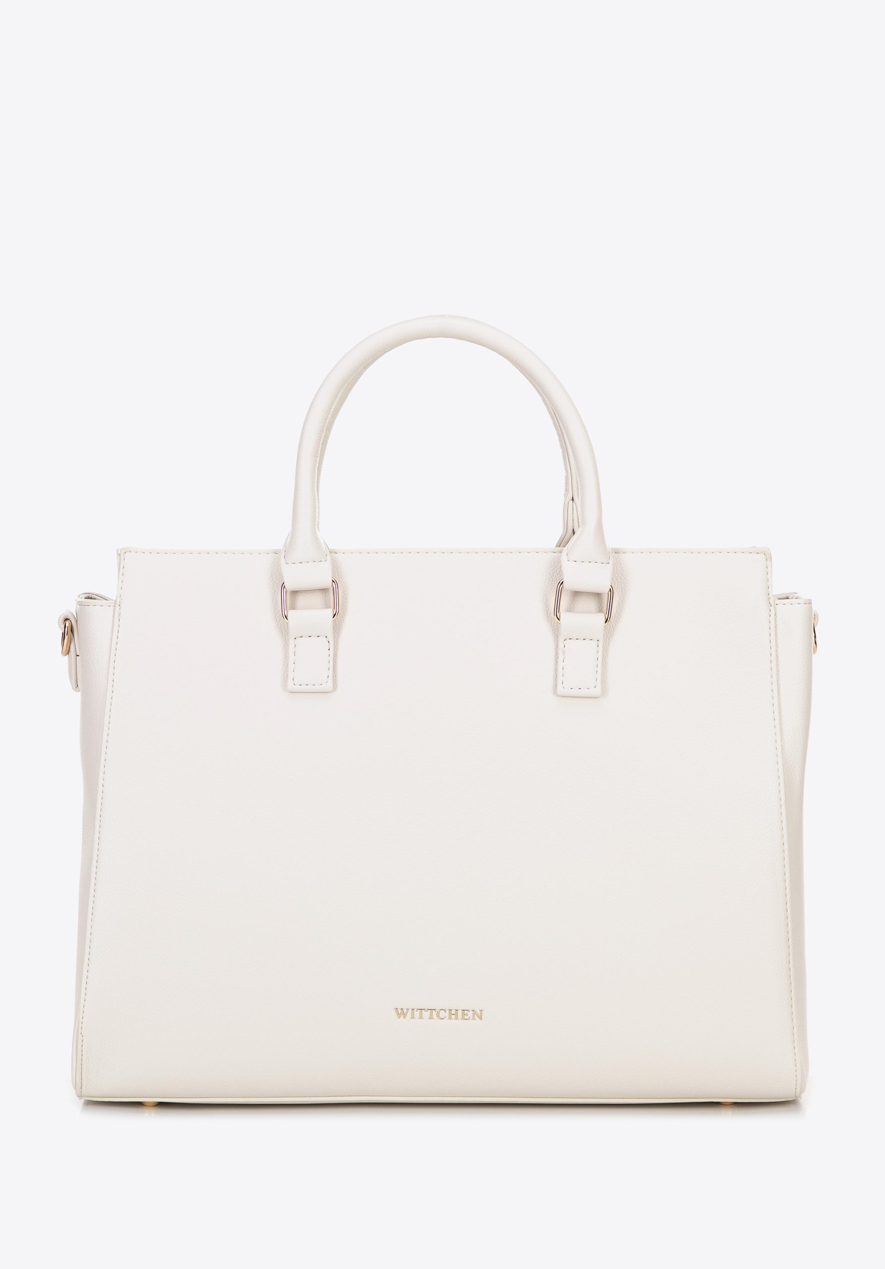 Wittchen Dames 17" Laptoptas in Imitatieleer Off-White Eco-Leer