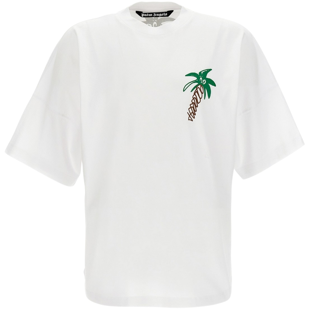 Witte camiseta met palmboom van Palm Angels