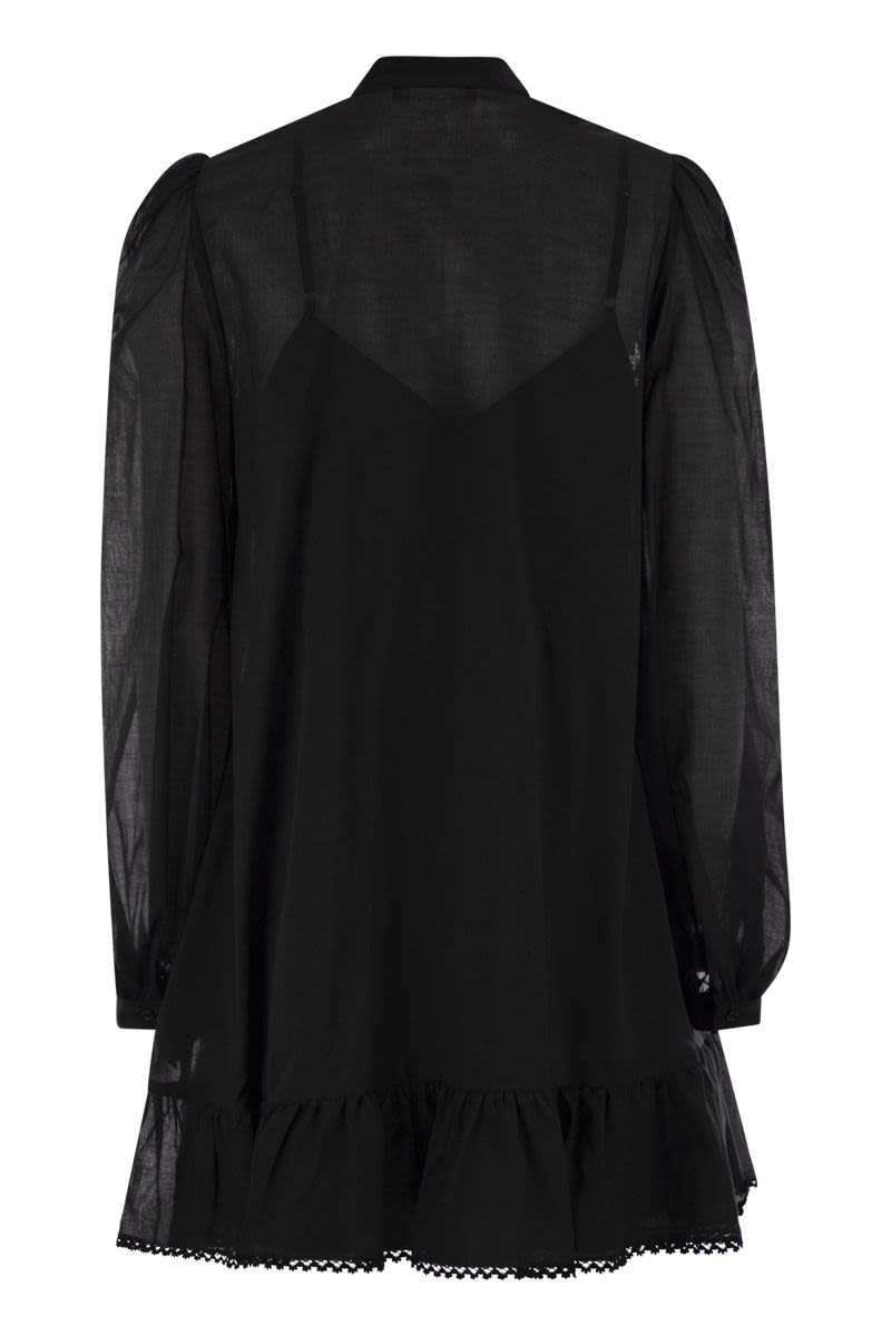 Zwart Katoenen Asteri1234 Jurk