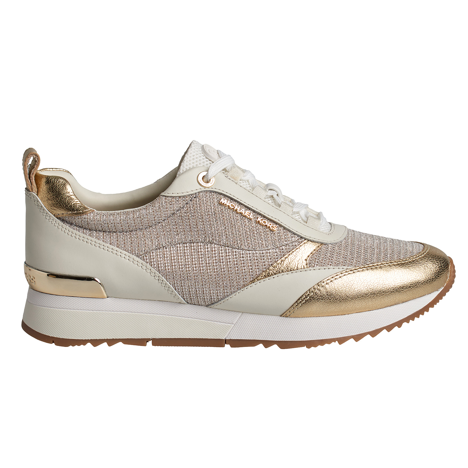 Allie Stride Vrouwenleer en Mesh Sparkly Chain Sneakers 43S2ALFS3D