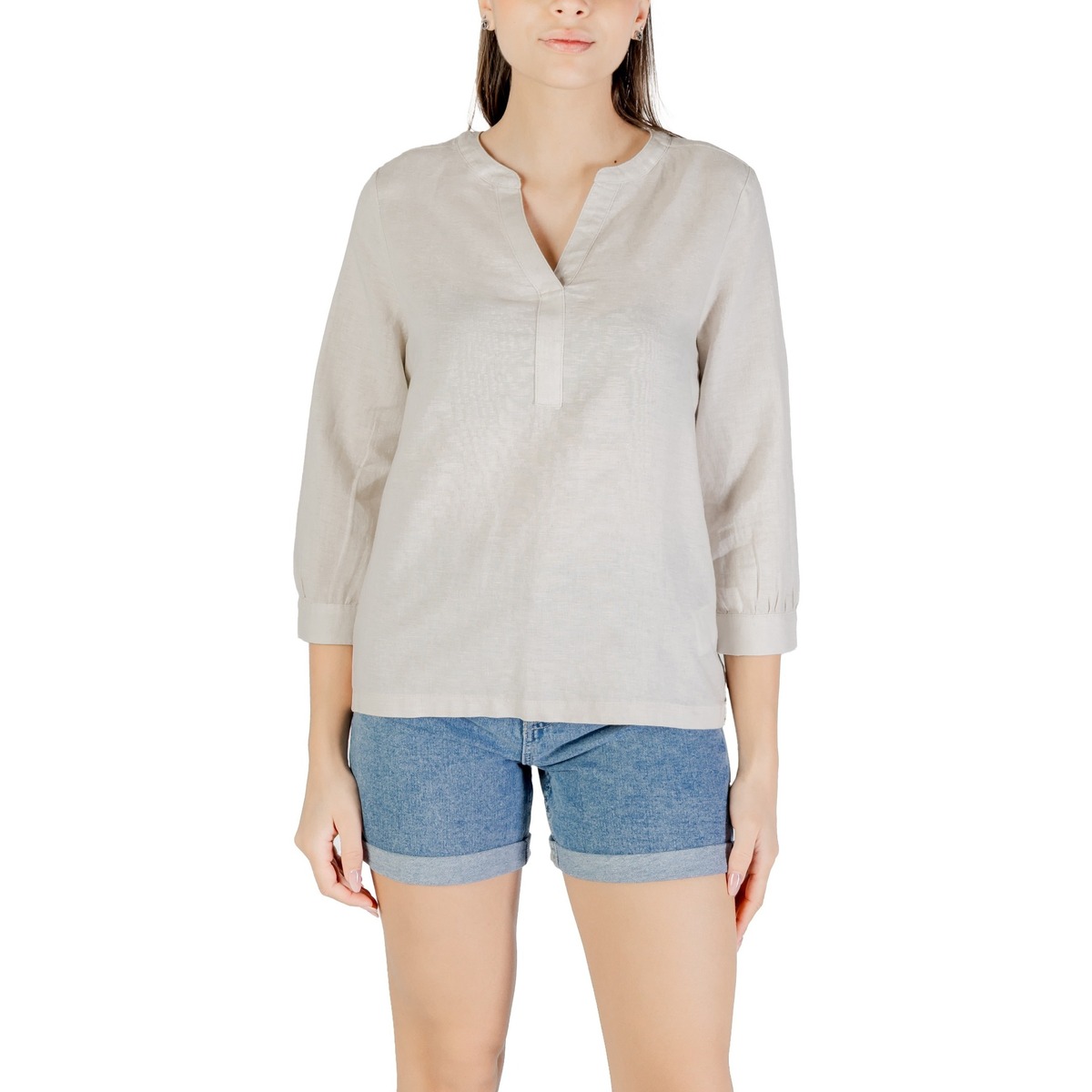 Blouse Street One Sol_splitneck blouse 345391