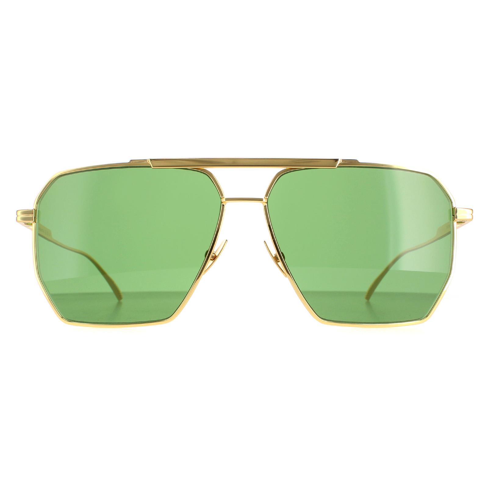 Bottega Veneta Square Dames Gold Green BV1012S
