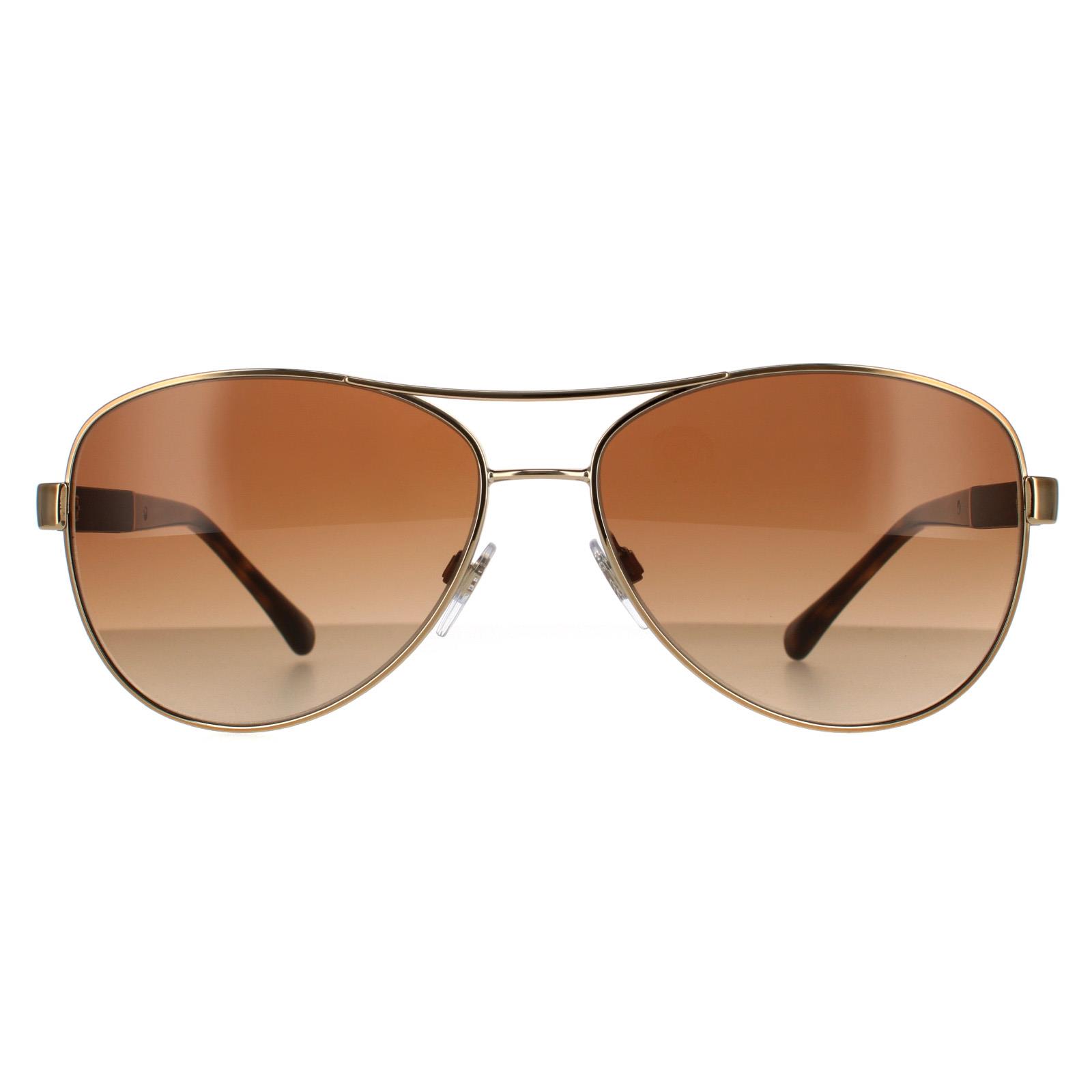 Burberry Vliegtuigpiloot Dames Goud Bruin Bruin Gradient Zonnebril