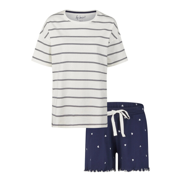 By Louise Dames korte pyjama set shortama off-white