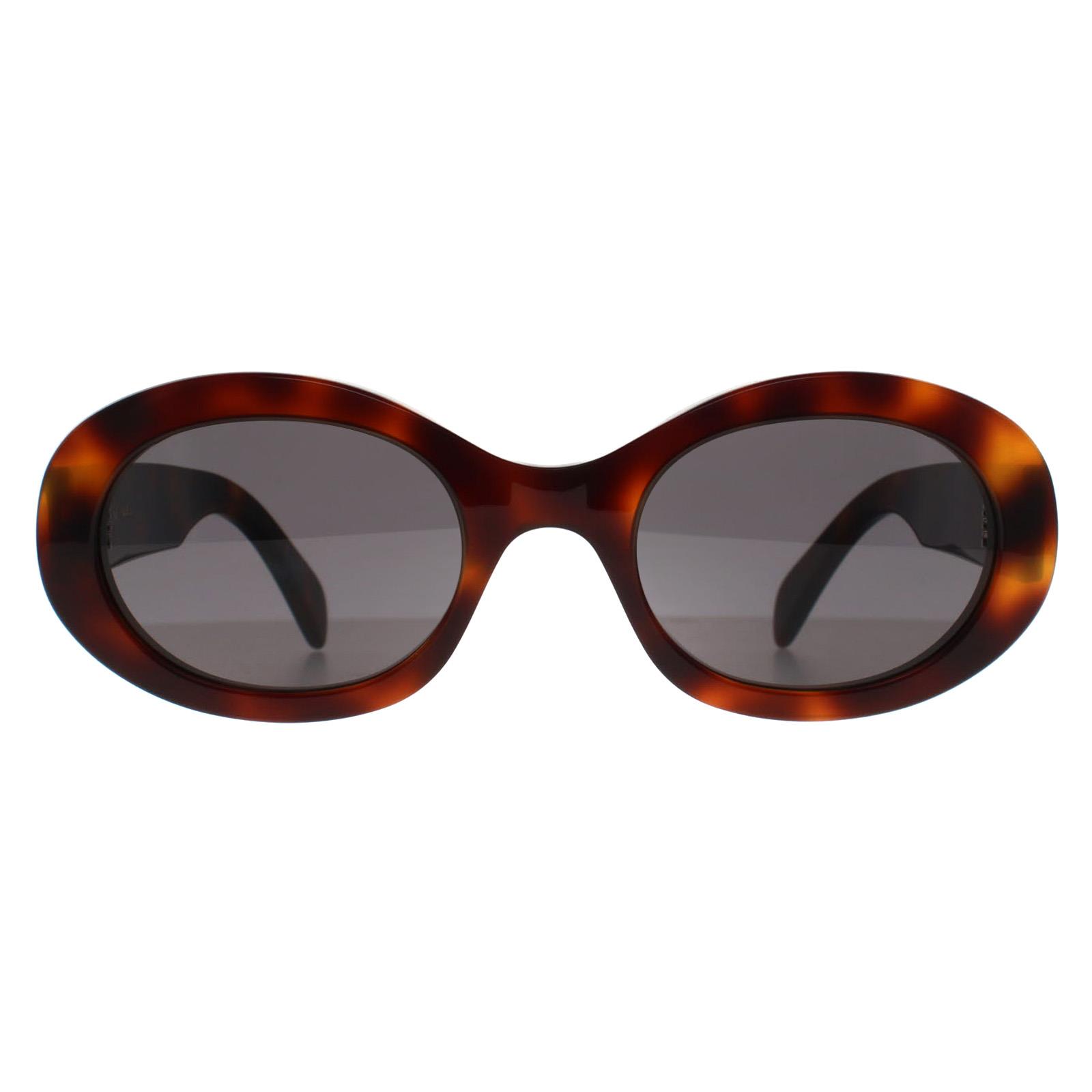 Celine Ovaal Dames Glimmend Havana Grijs CL40194U Triomphe
