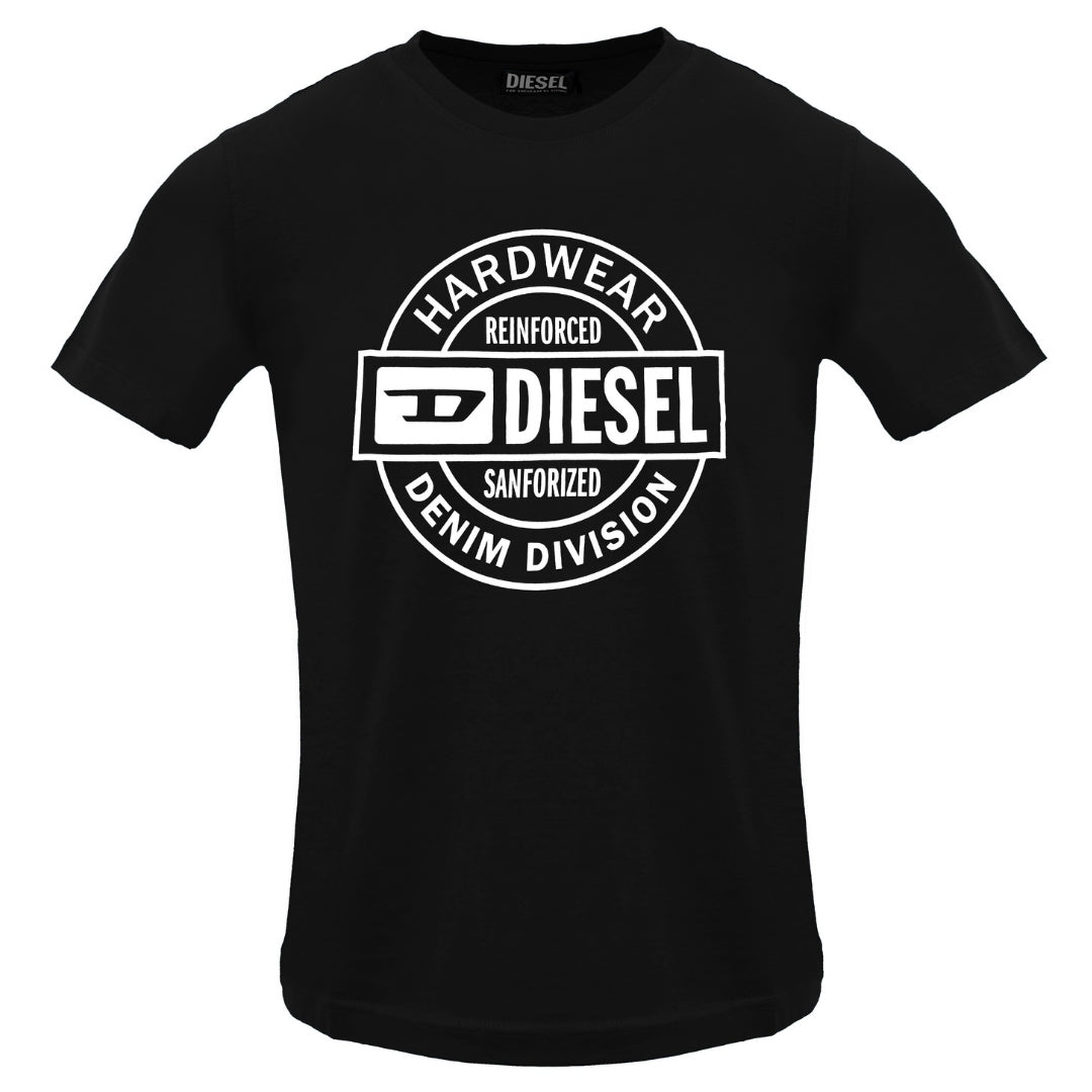 Diesel Circle Hardware Logo Zwart Kaviaar T-shirt