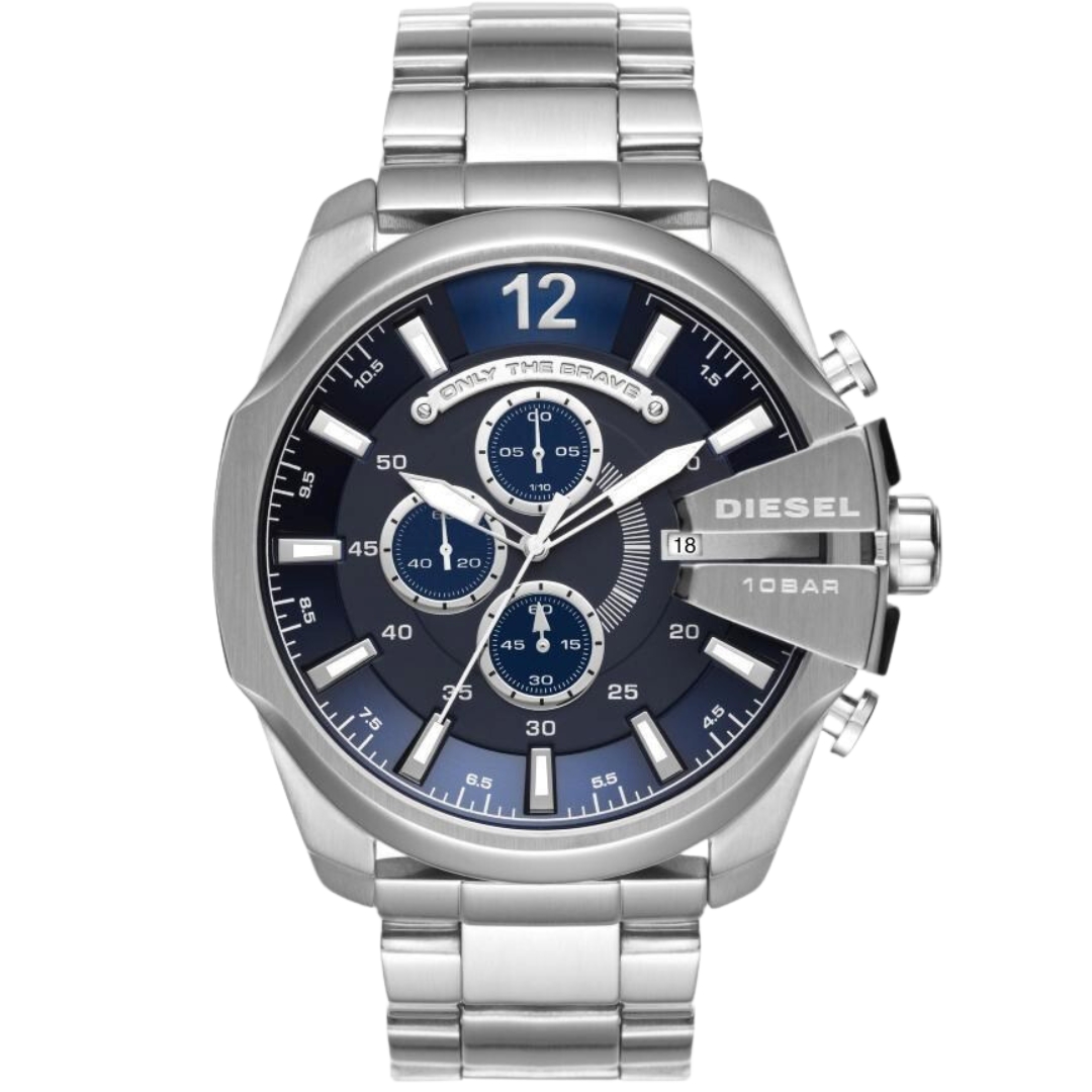 Diesel Mens Mega Chief Series Silver Watch