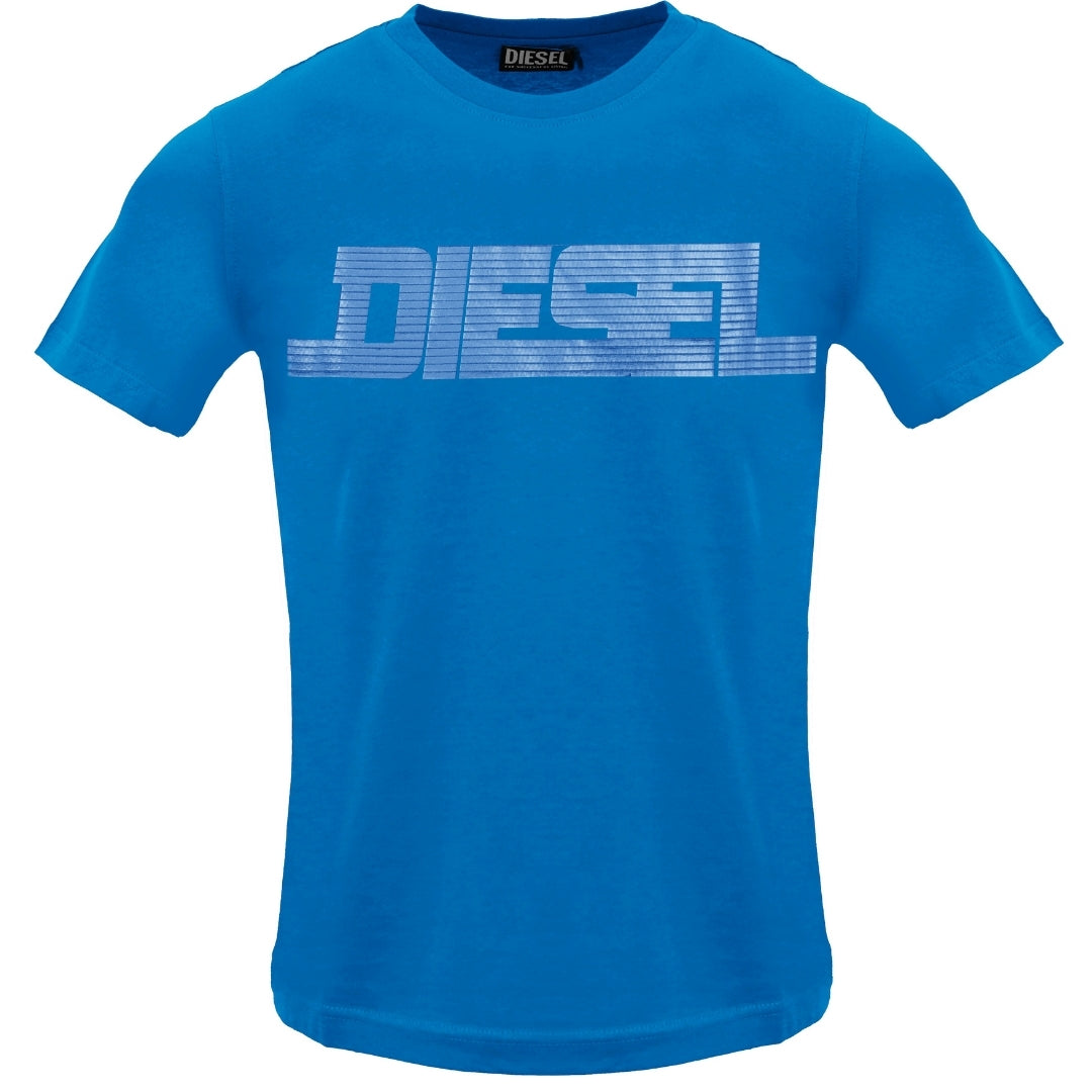 Diesel Monotone Diesel Logo Blauw Saffier T-shirt