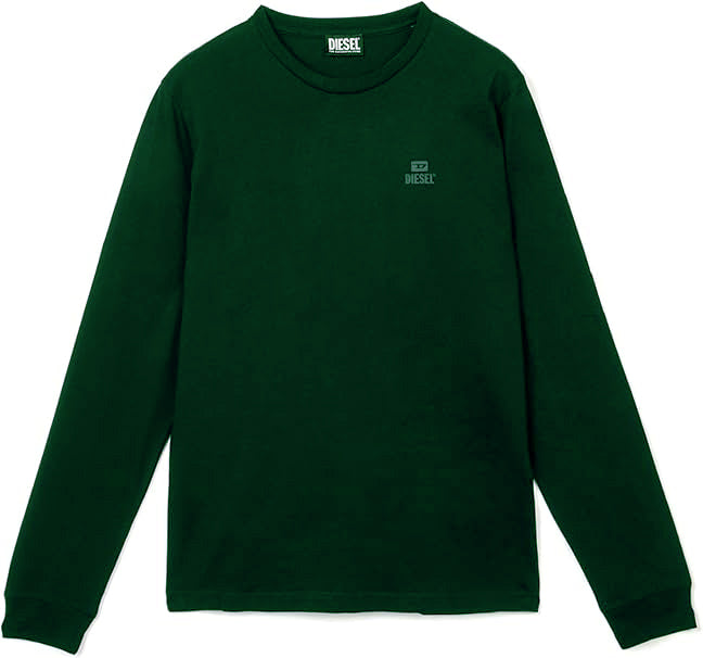 Diesel Small Monotone Logo Lange Mouw Groen T-shirt
