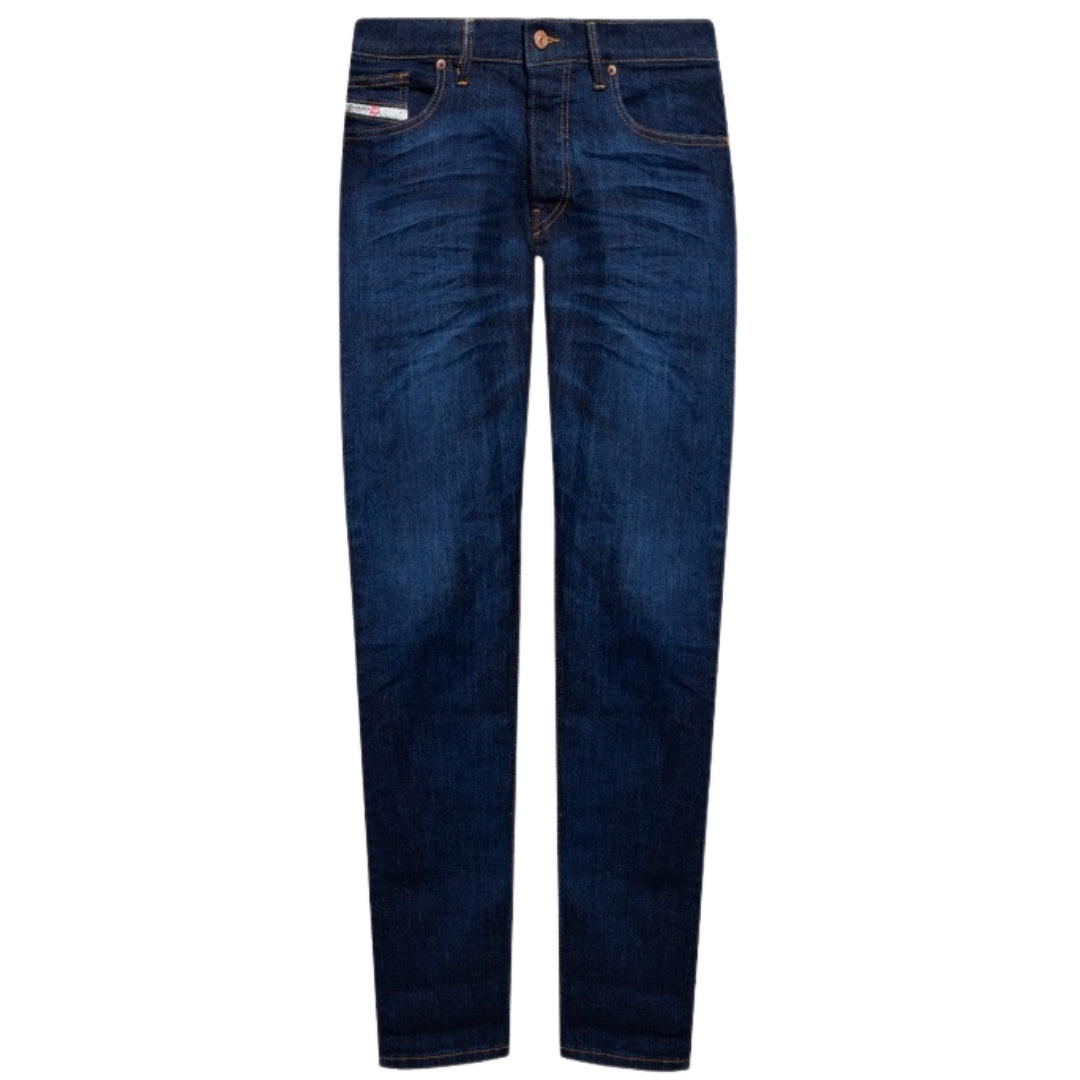 Diesel effen donkerblauwe jeans met D-glans