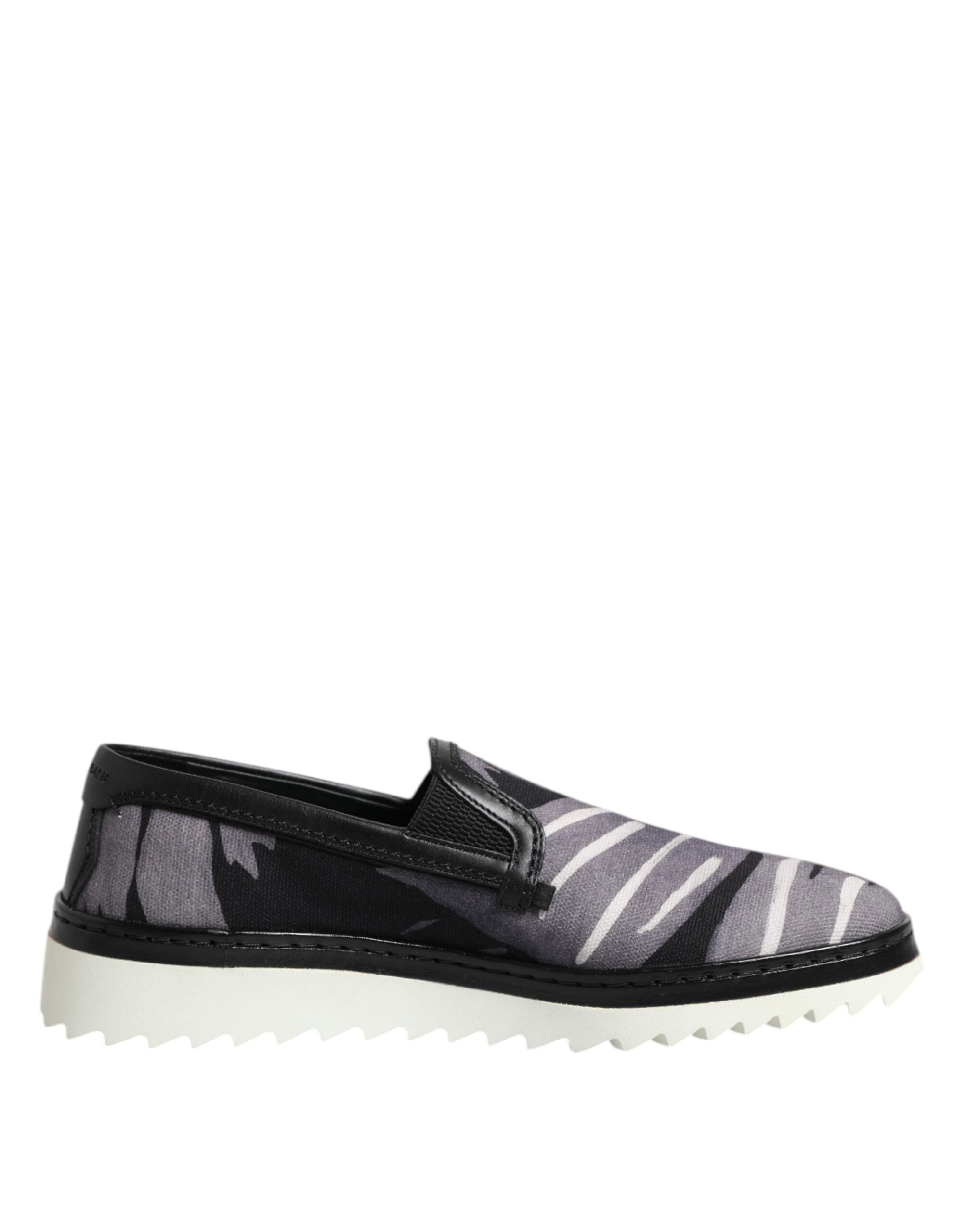 Dolce & Gabbana Zwarte Tropische Slip-On Sneakers Voor Heren
