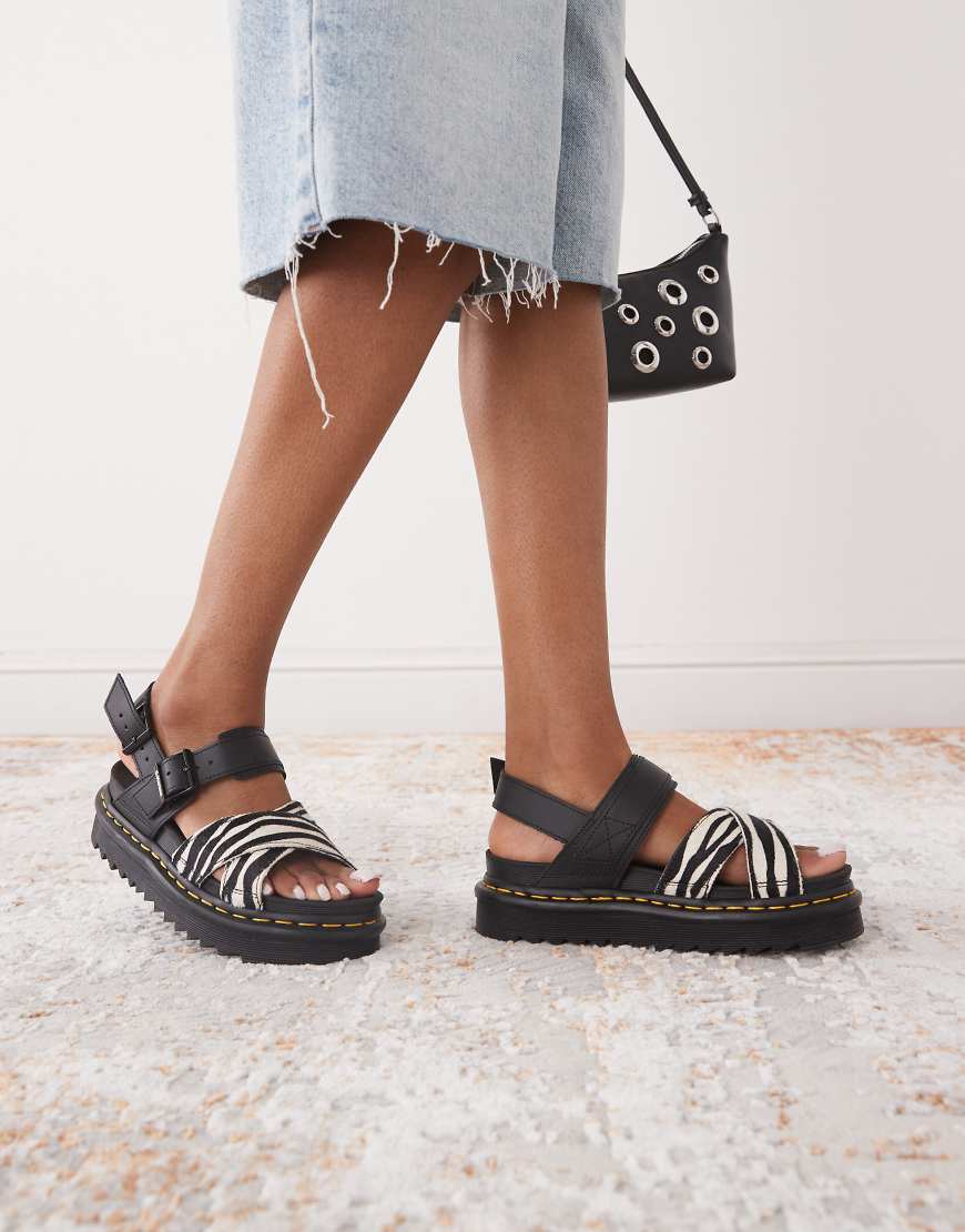 Dr Martens - Voss II - Sandalen mit Zebramuster-Schwarz