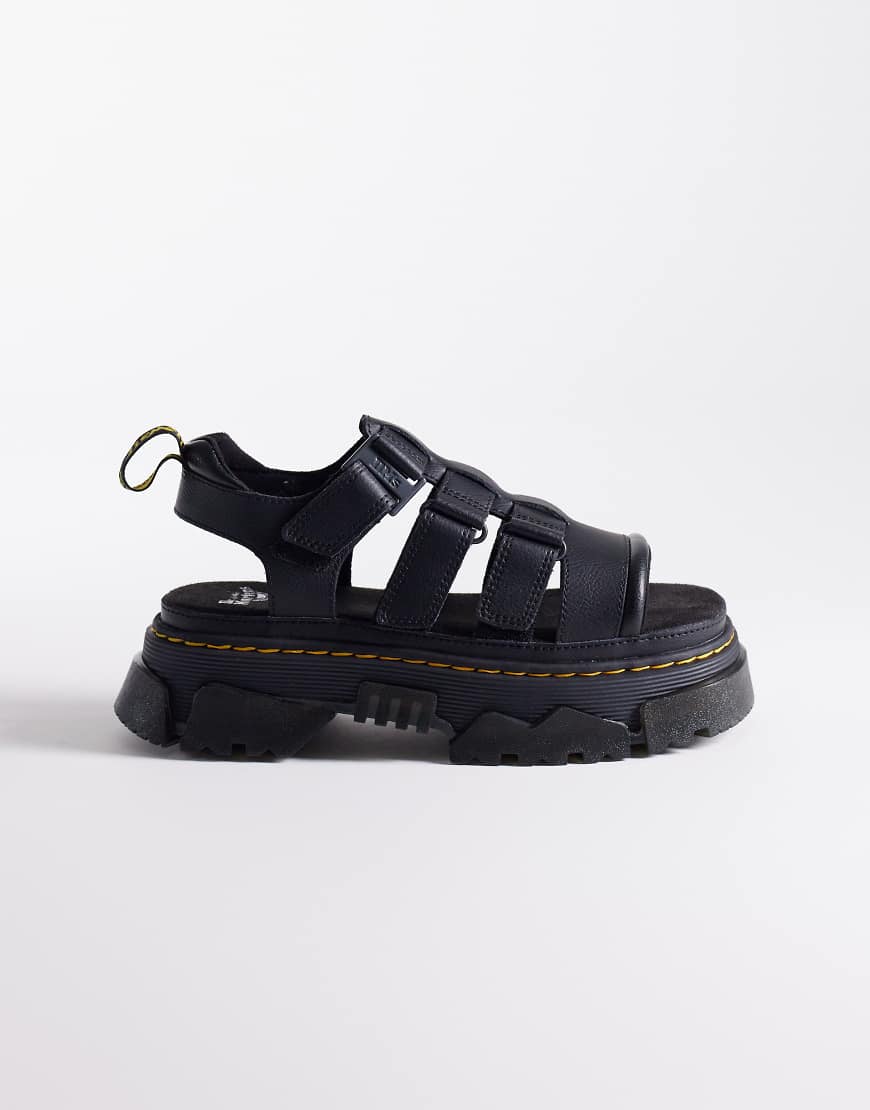 Dr. Martens - Mattison - Sandalen in Schwarz mit drei Riemen