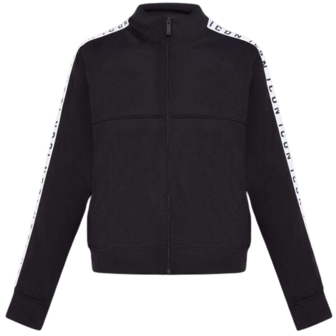 Dsquared2 getapete mouwen Dean Sport Fit zwarte jas