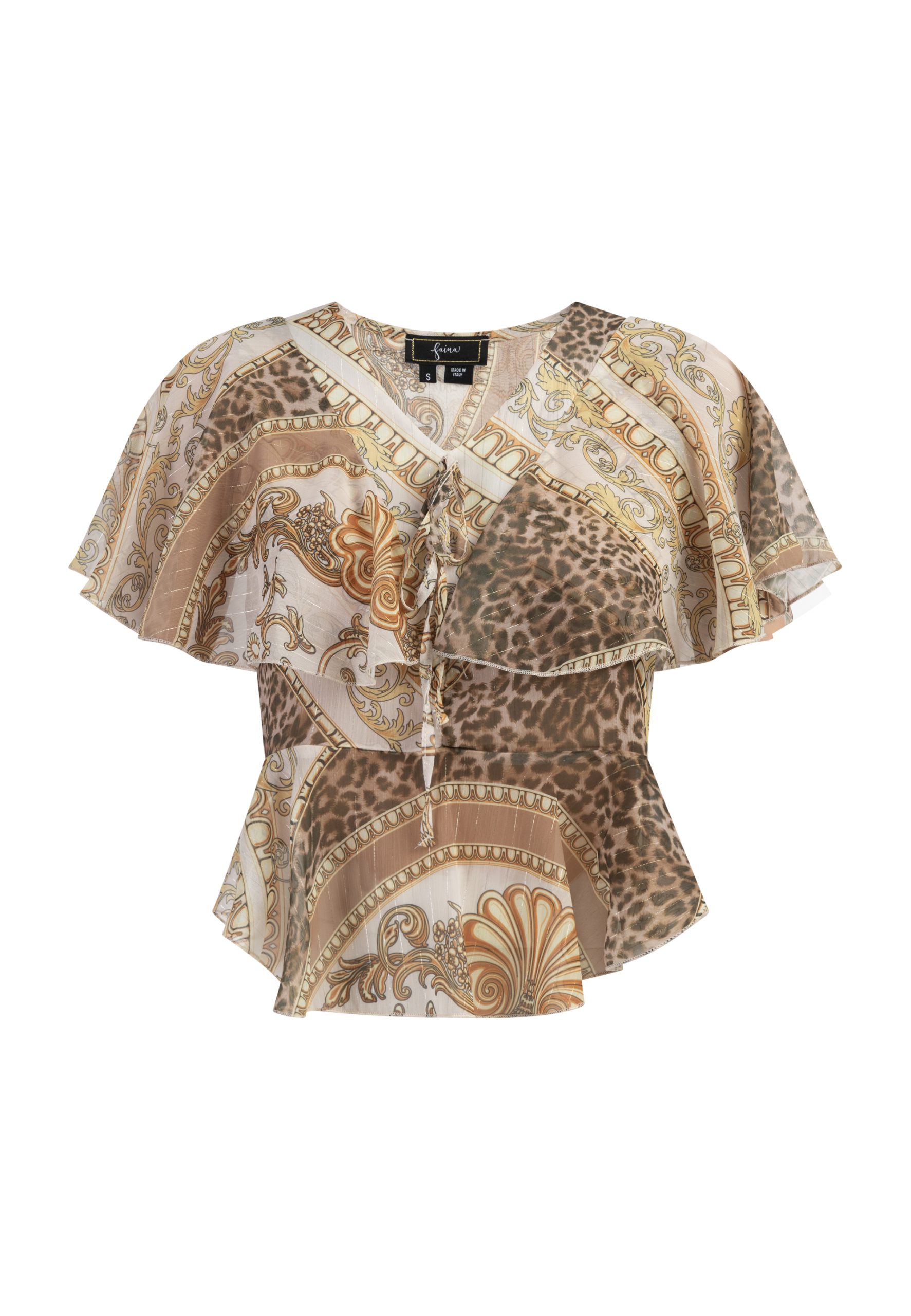 Faina Blouse Dames beige wit